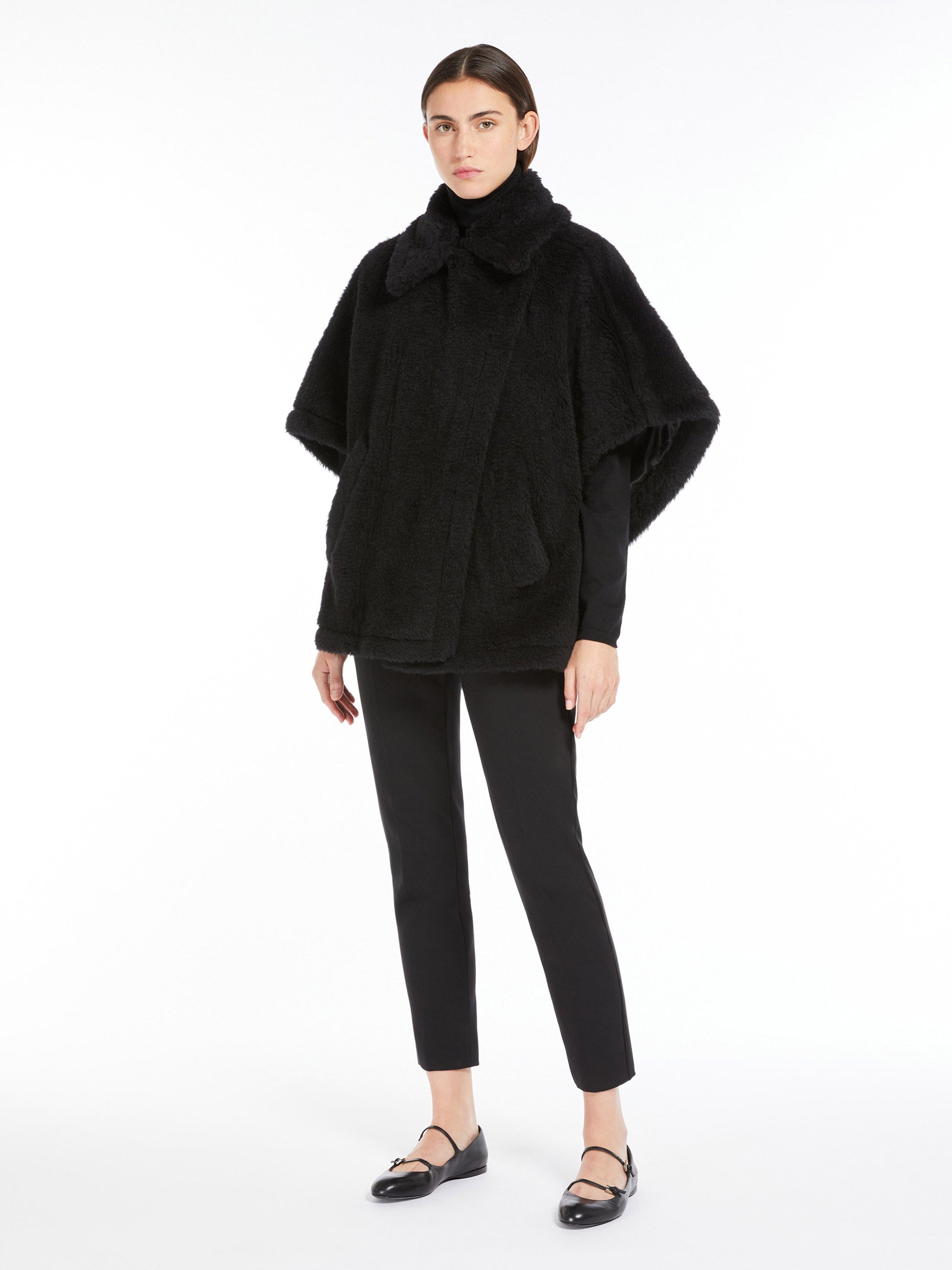 MAX MARA - Cape aus Teddy-Stoff Tebe für Damen Schwarz – Black