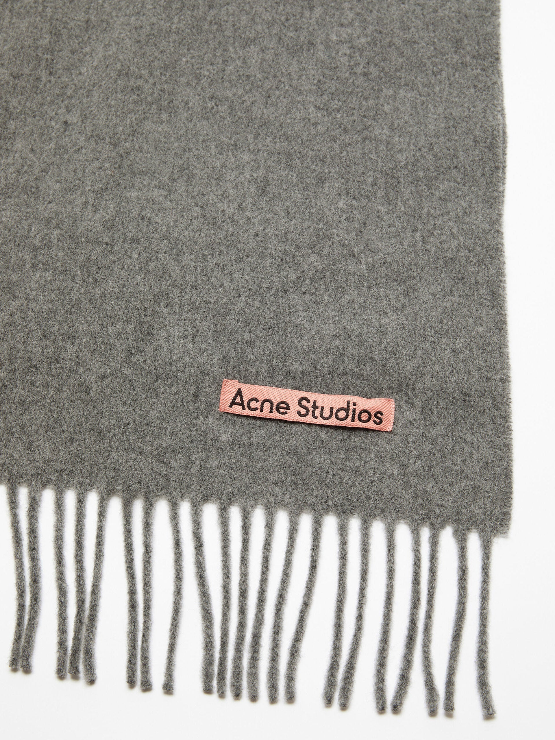 ACNE STUDIOS - Unisex-Schal aus Wolle mit Fransen - Grau Grey Melange