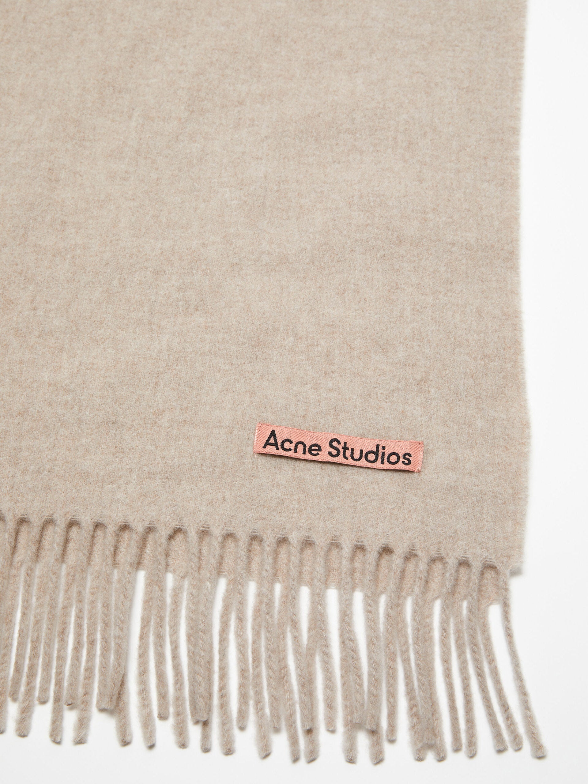 ACNE STUDIOS - Unisex-Schal aus Wolle mit Fransen Beige