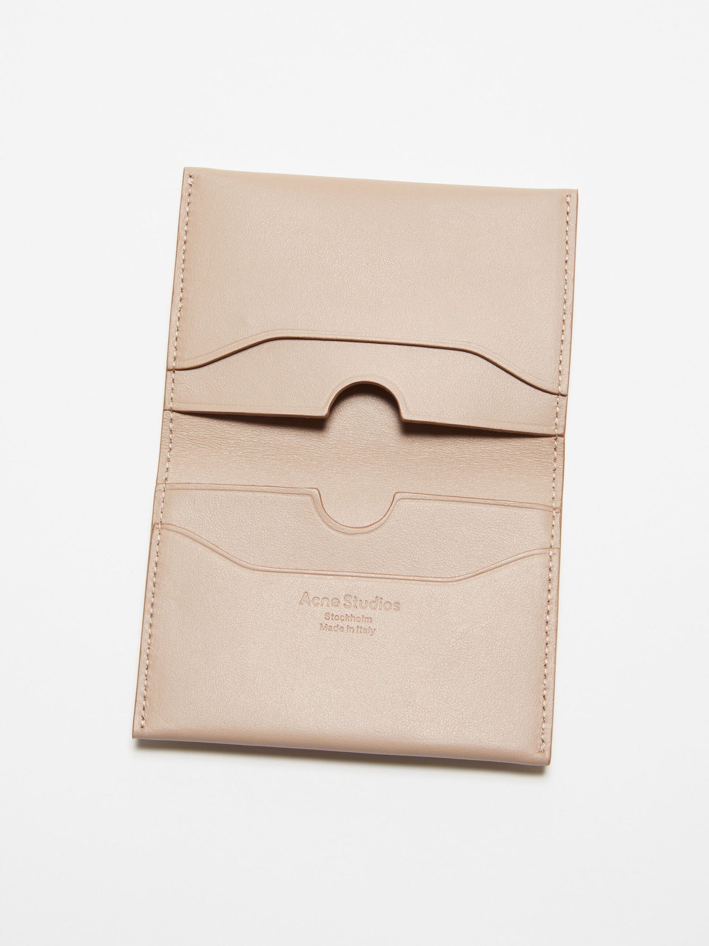 ACNE STUDIOS - Faltbare Geldtasche aus Leder Beige