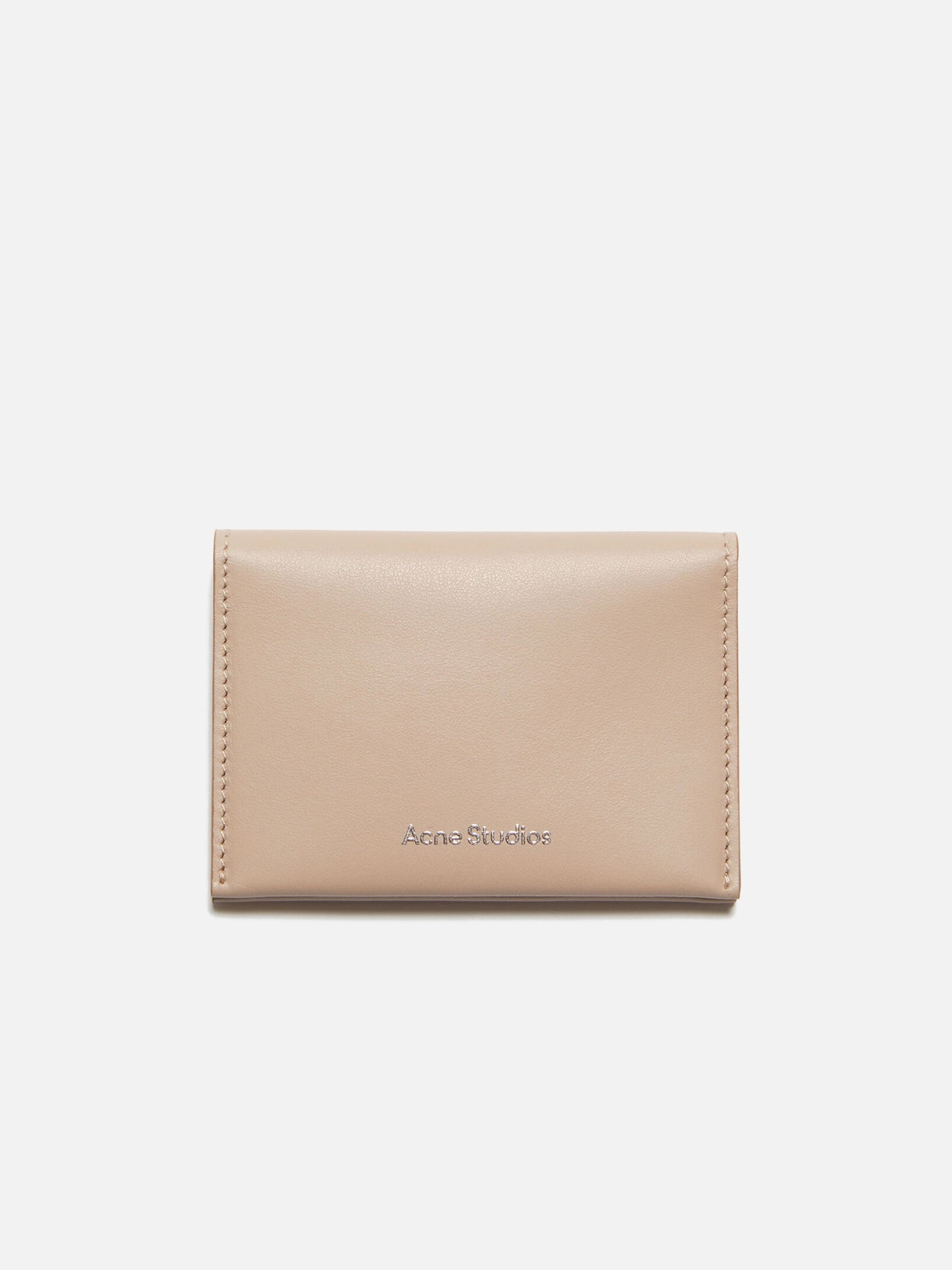 ACNE STUDIOS - Faltbare Geldtasche aus Leder Beige