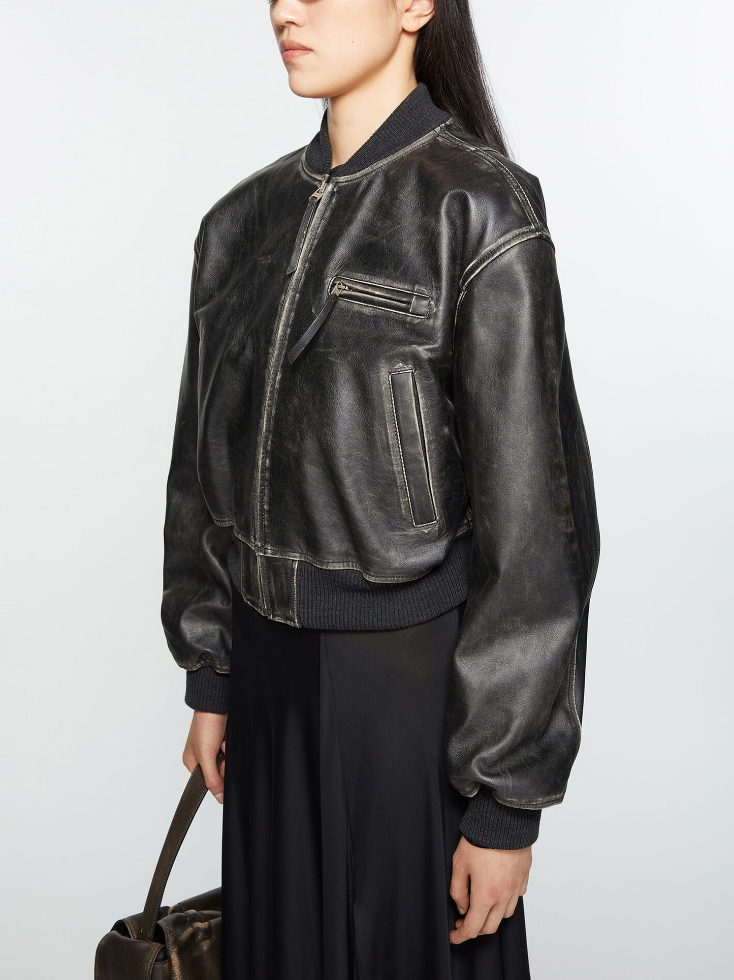 ACNE STUDIOS - Leder-Bomberjacke für Damen