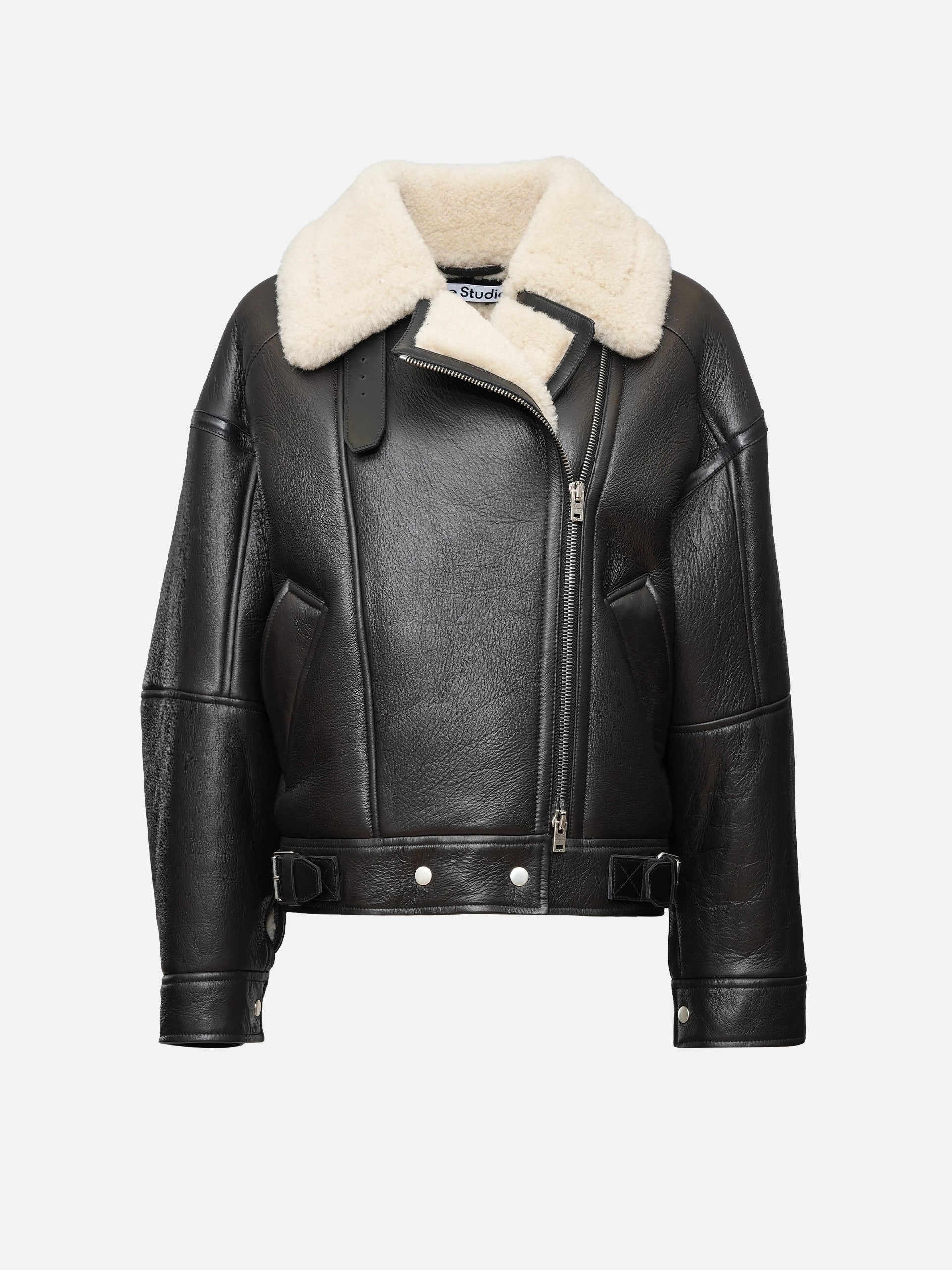 ACNE STUDIOS - Lederjacke mit Shearling-Kragen für Damen