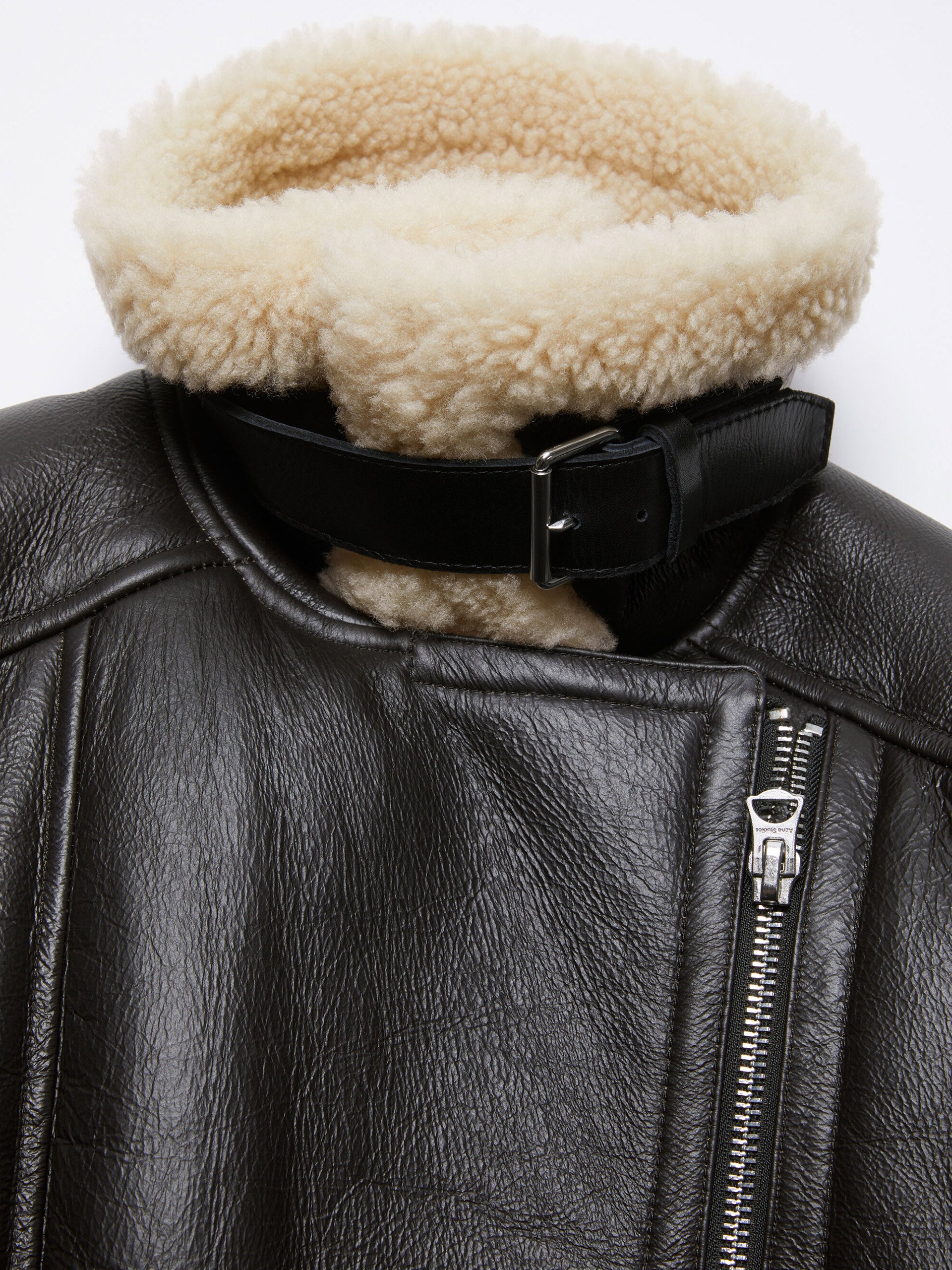 ACNE STUDIOS - Lederjacke mit Shearling-Kragen für Damen