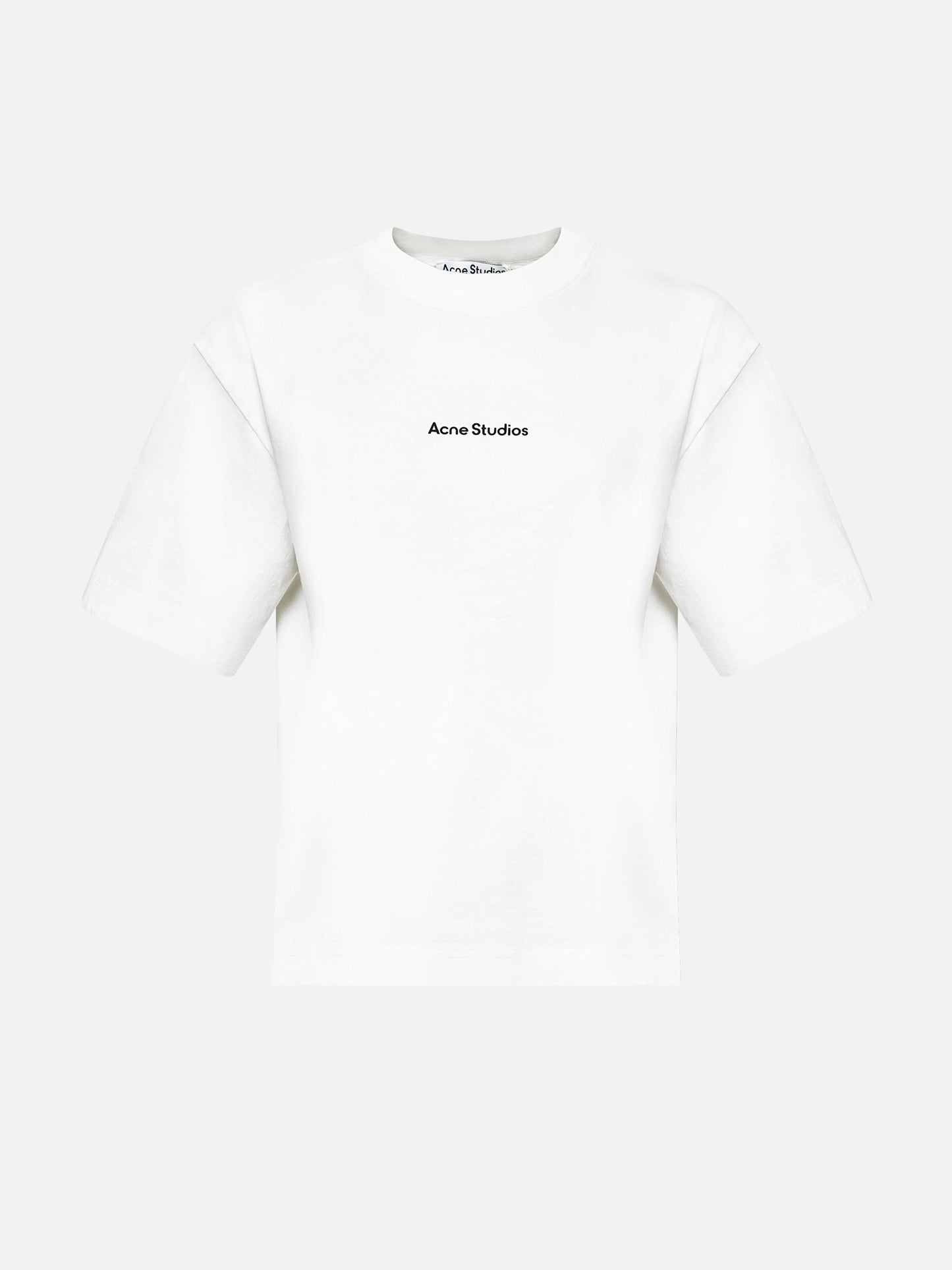 ACNE STUDIOS - Unisex Logo T-Shirt im Cropped-Fit Weiss - White