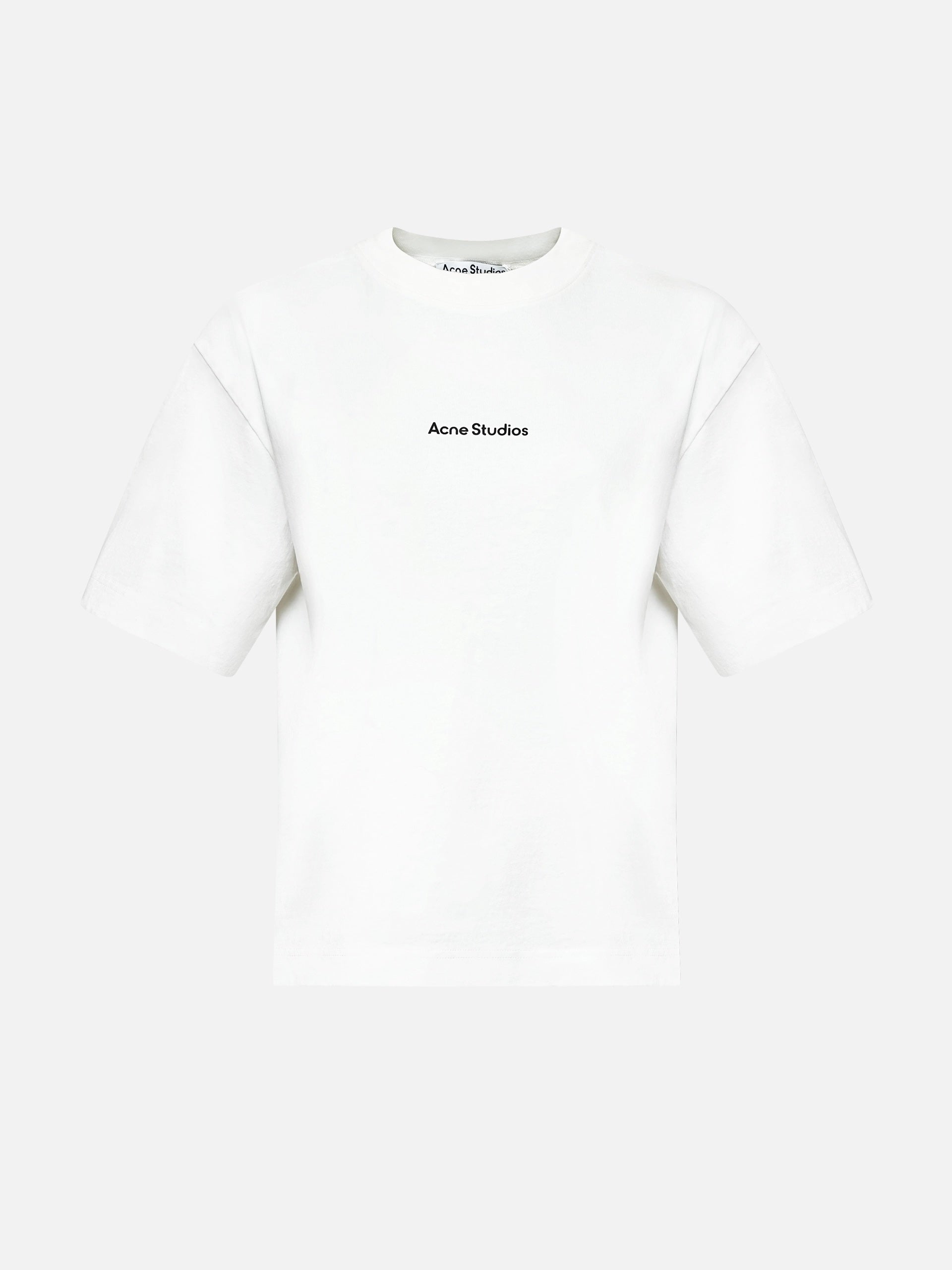 ACNE STUDIOS - Unisex Logo T-Shirt im Cropped-Fit Weiss - White