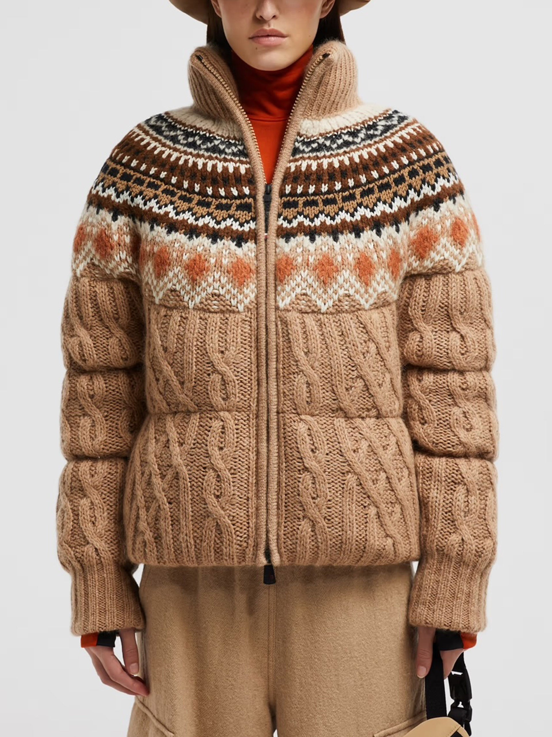 MONCLER GRENOBLE - Strick-Daunenjacke mit Muster für Damen