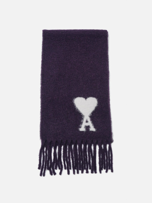 AMI PARIS - Schal Ami De Coeur mit weißem Logo Lila - Purple