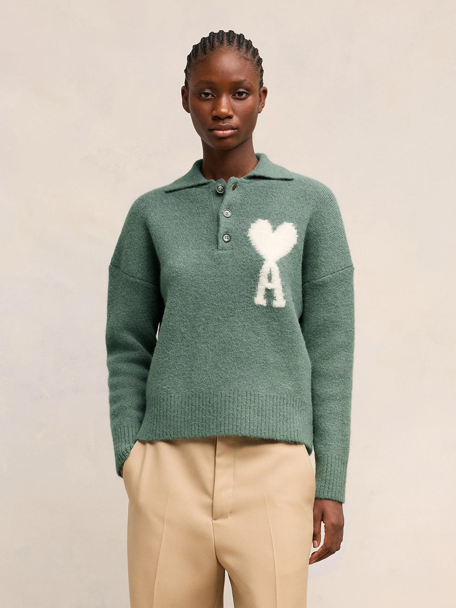 AMI PARIS - Pullover Ami De Coeur mit Polo-Kragen