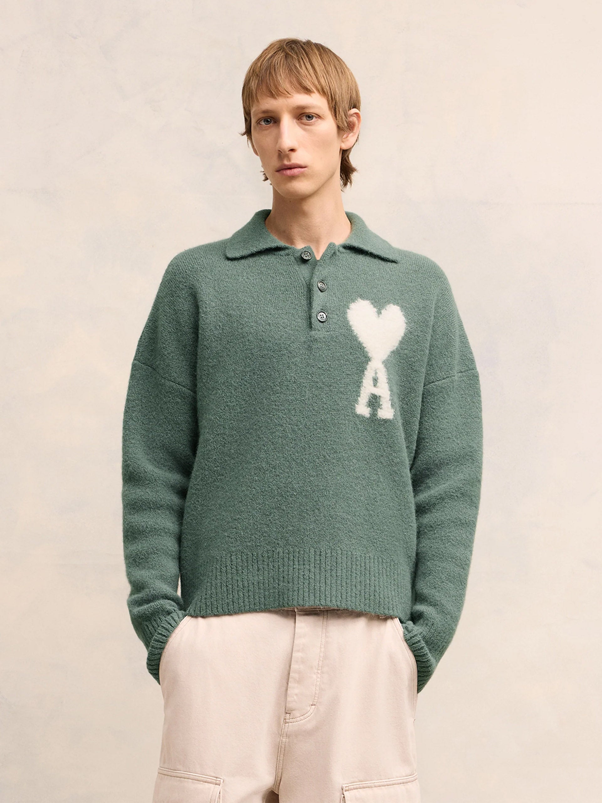 AMI PARIS - Pullover Ami De Coeur mit Polo-Kragen