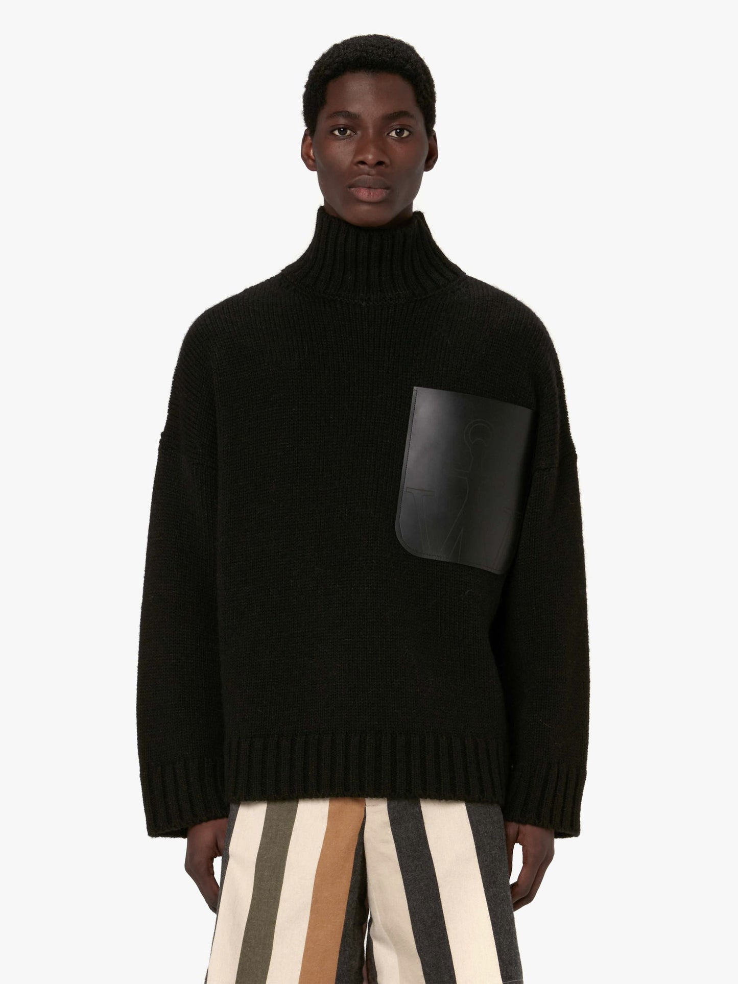 JW ANDERSON - Stehkragen-Pullover mit Ledertasche