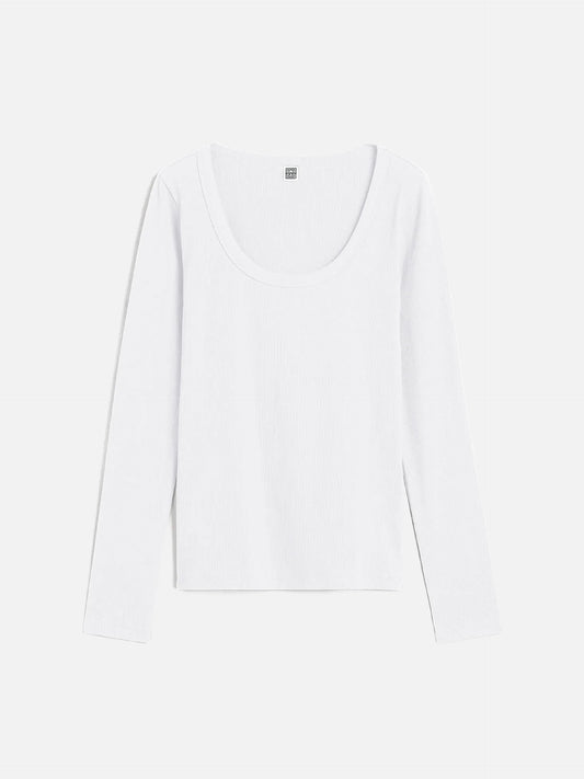 TOTEME - Geripptes Langarm-Top für Damen Weiss - White