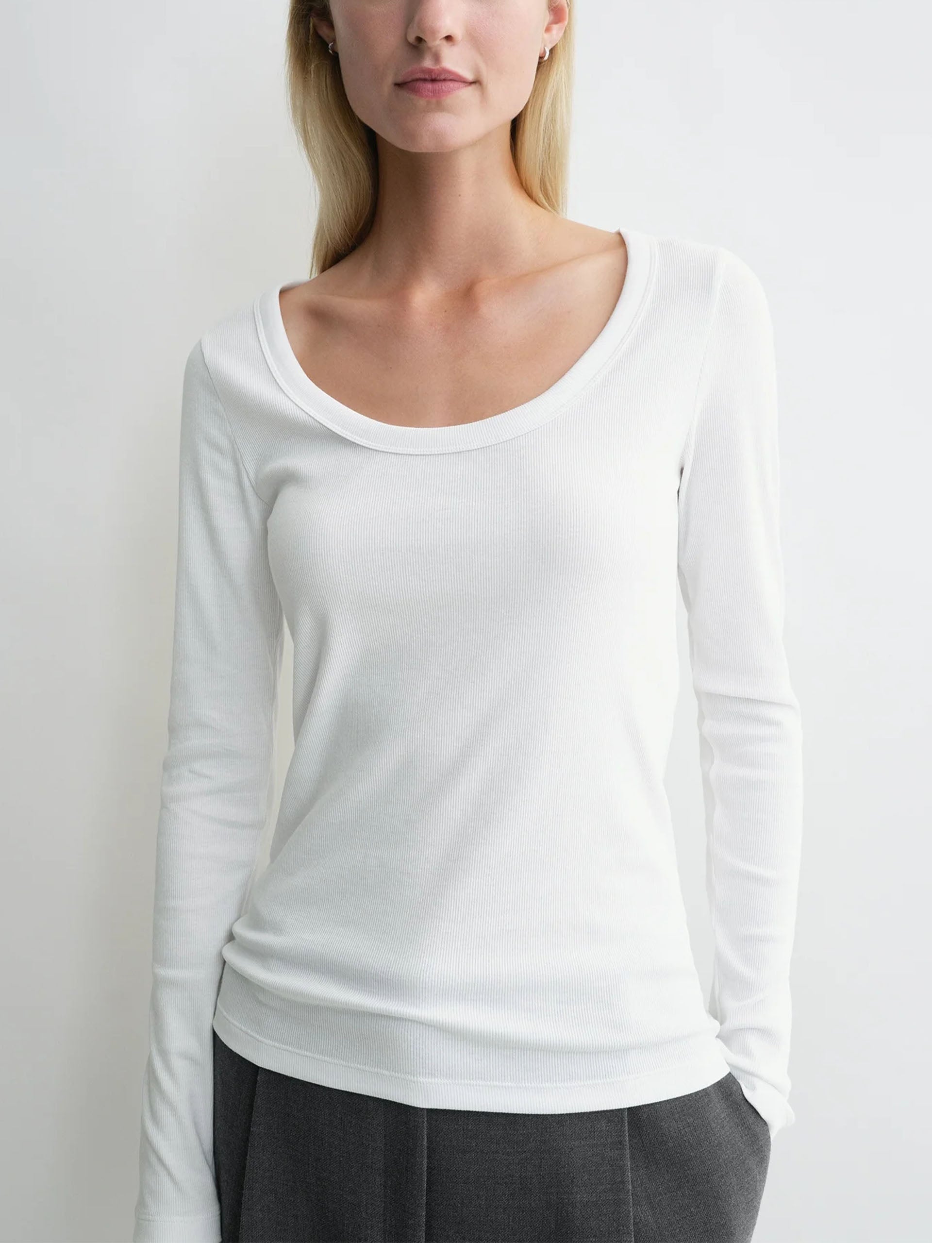 TOTEME - Geripptes Langarm-Top für Damen Weiss - White