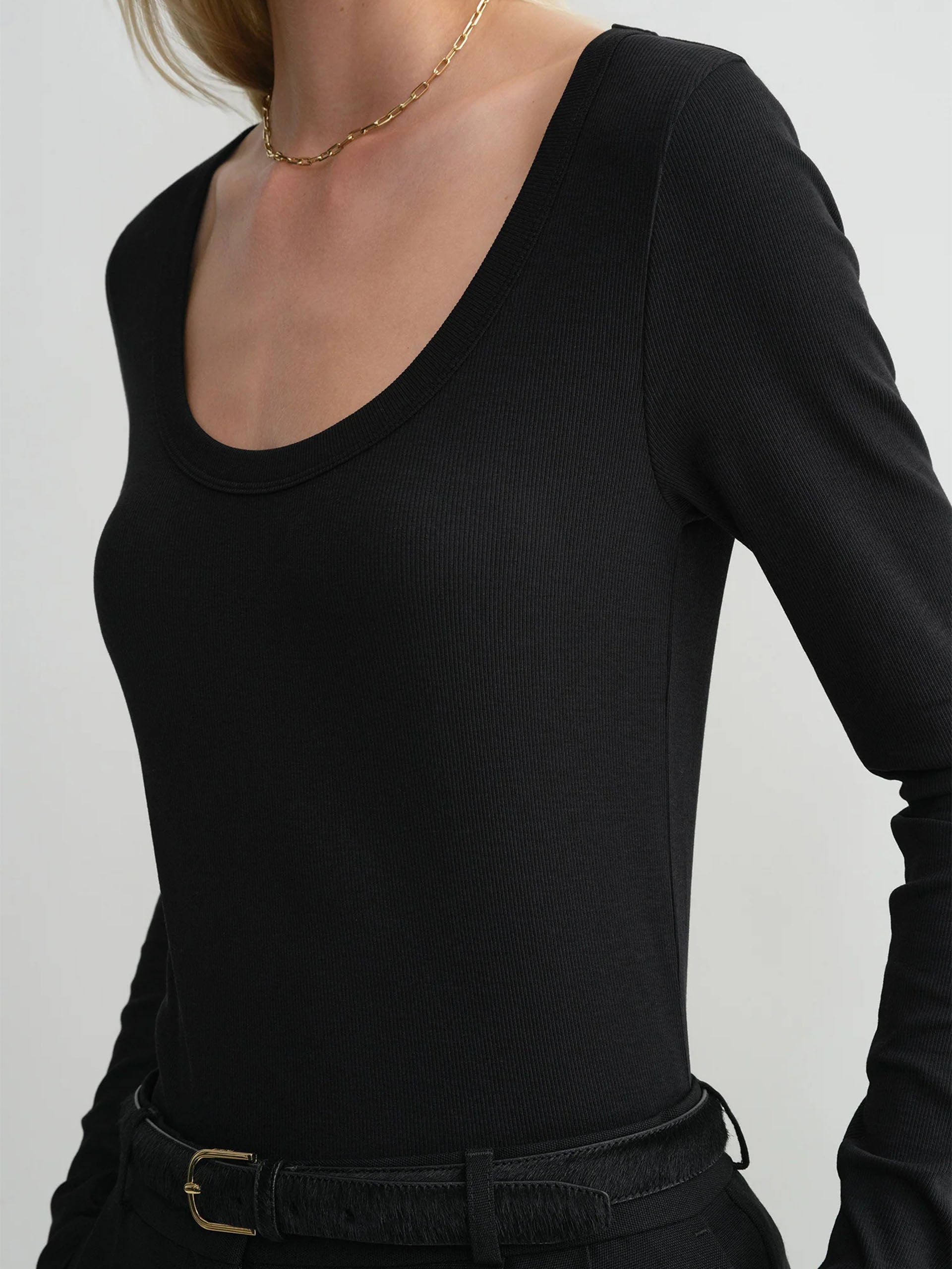 TOTEME - Geripptes Langarm-Top für Damen Schwarz - Black