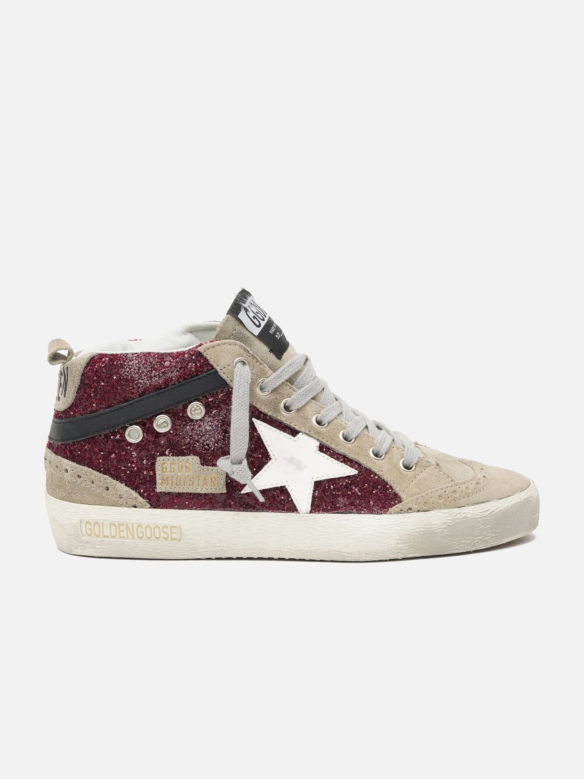 GOLDEN GOOSE - Mid Star Sneakers mit Glitzer für Damen