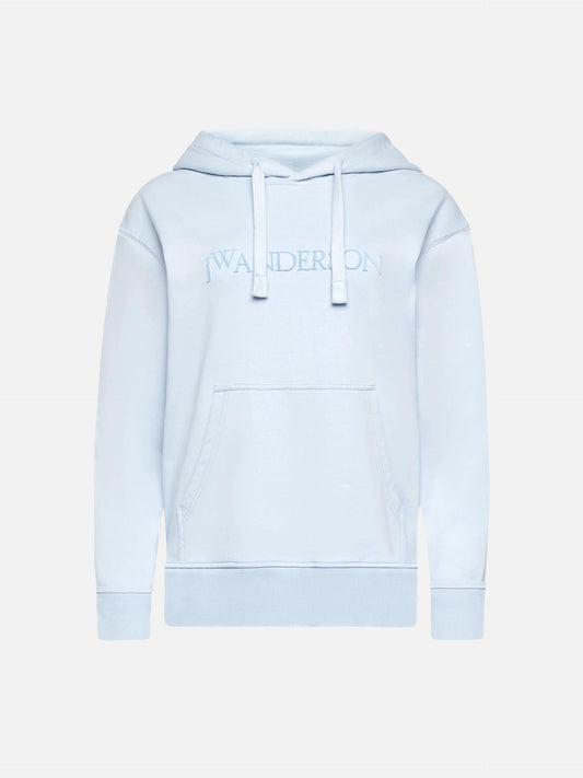 JW ANDERSON - Hoodie mit Logo-Stickerei Hellblau - Light blue