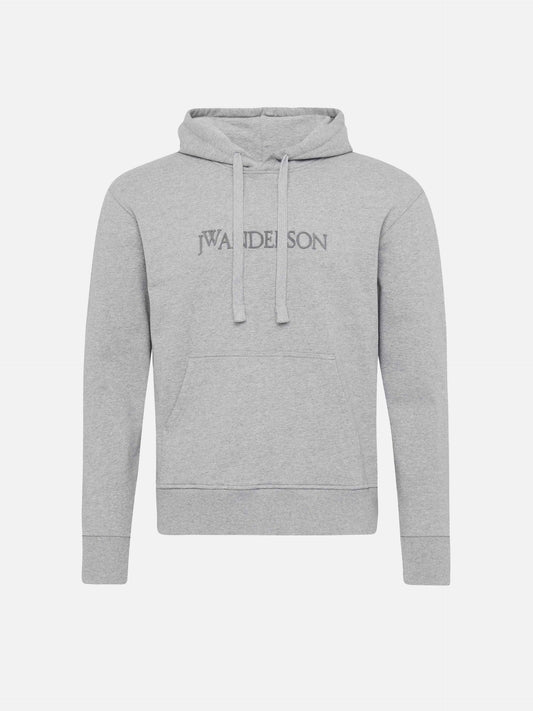 JW ANDERSON - Hoodie mit Logo-Stickerei Grau Melange - Grey Melange