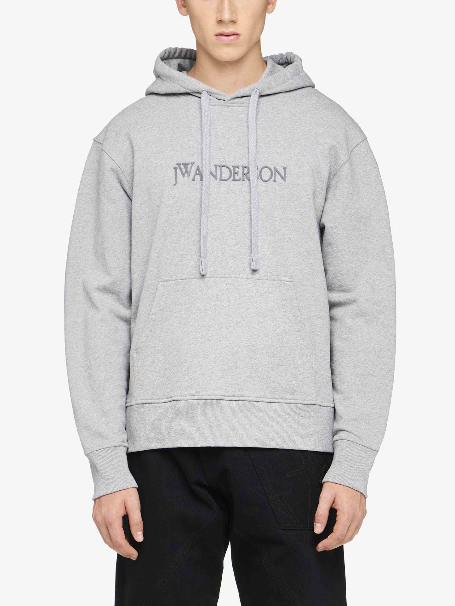 JW ANDERSON - Hoodie mit Logo-Stickerei Grau Melange - Grey Melange