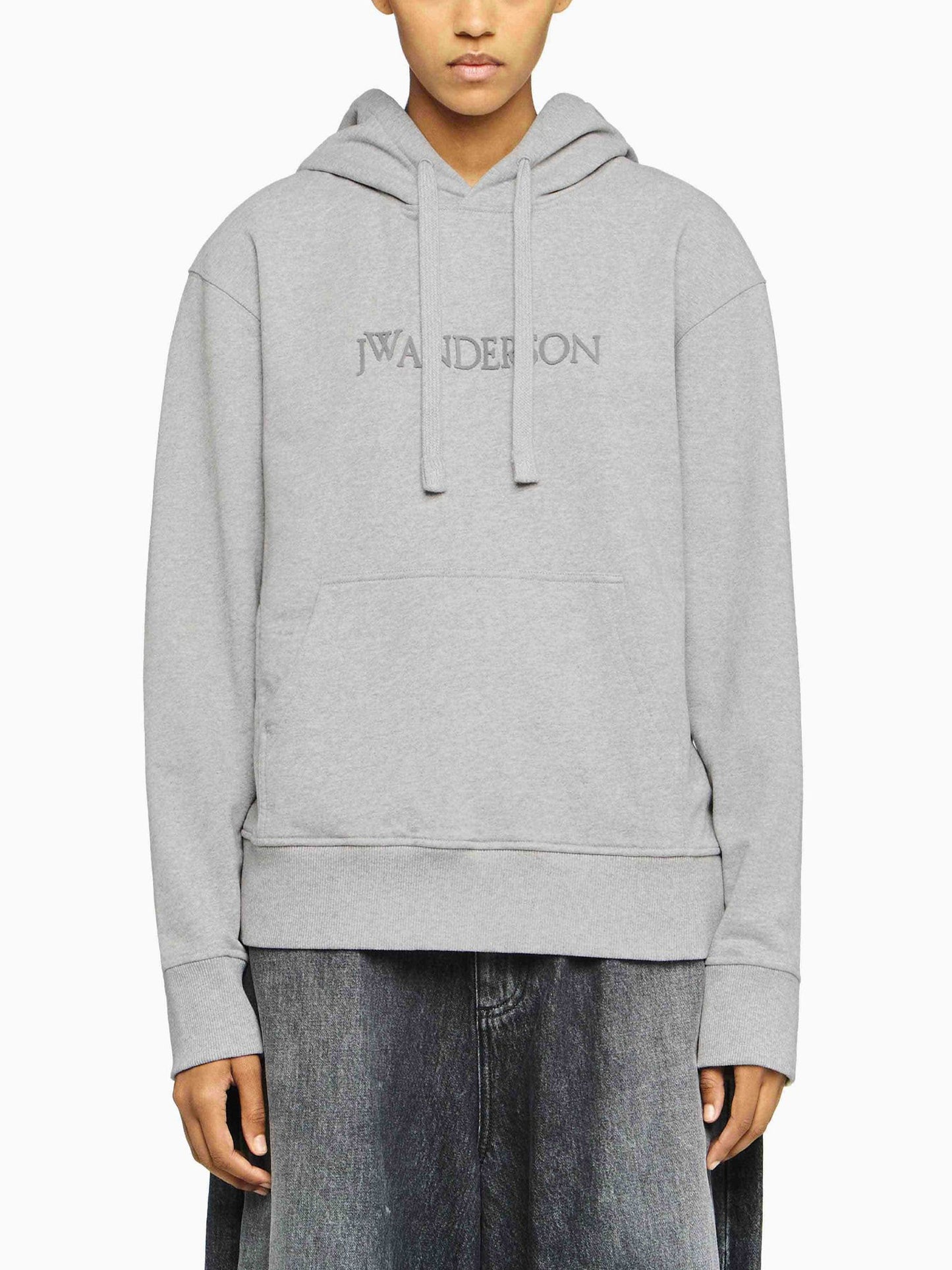 JW ANDERSON - Hoodie mit Logo-Stickerei Grau Melange - Grey Melange