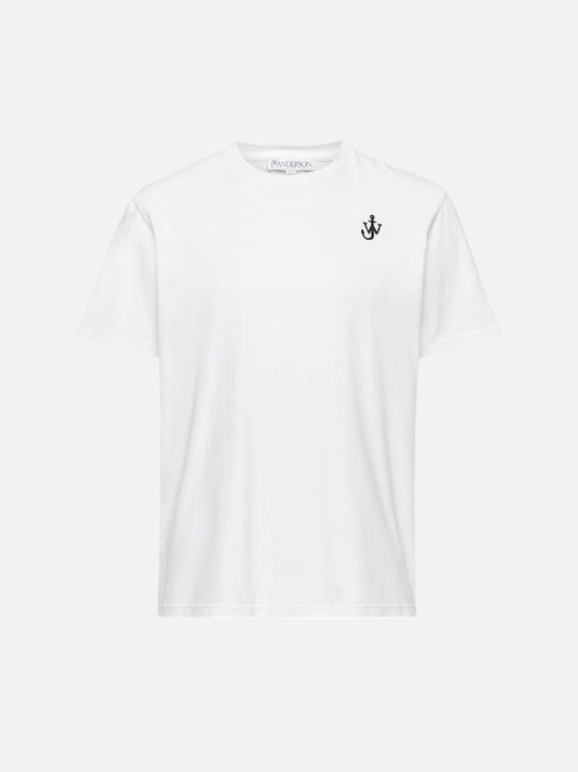 JW ANDERSON - T-Shirt mit Anker-Logo-Stickerei Weiss - White