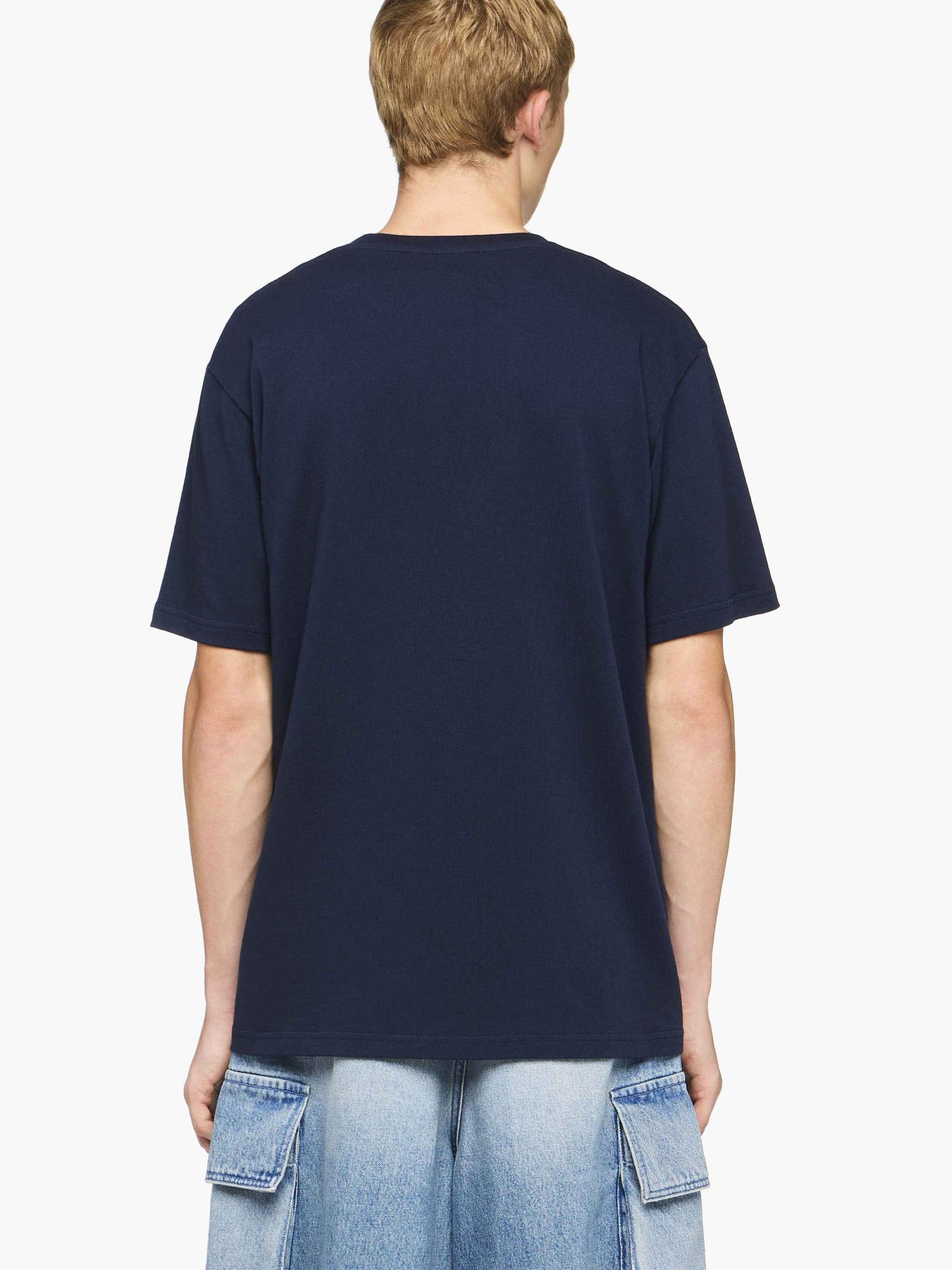 JW ANDERSON - T-Shirt mit Anker-Logo-Stickerei Dunkelblau - Dark blue