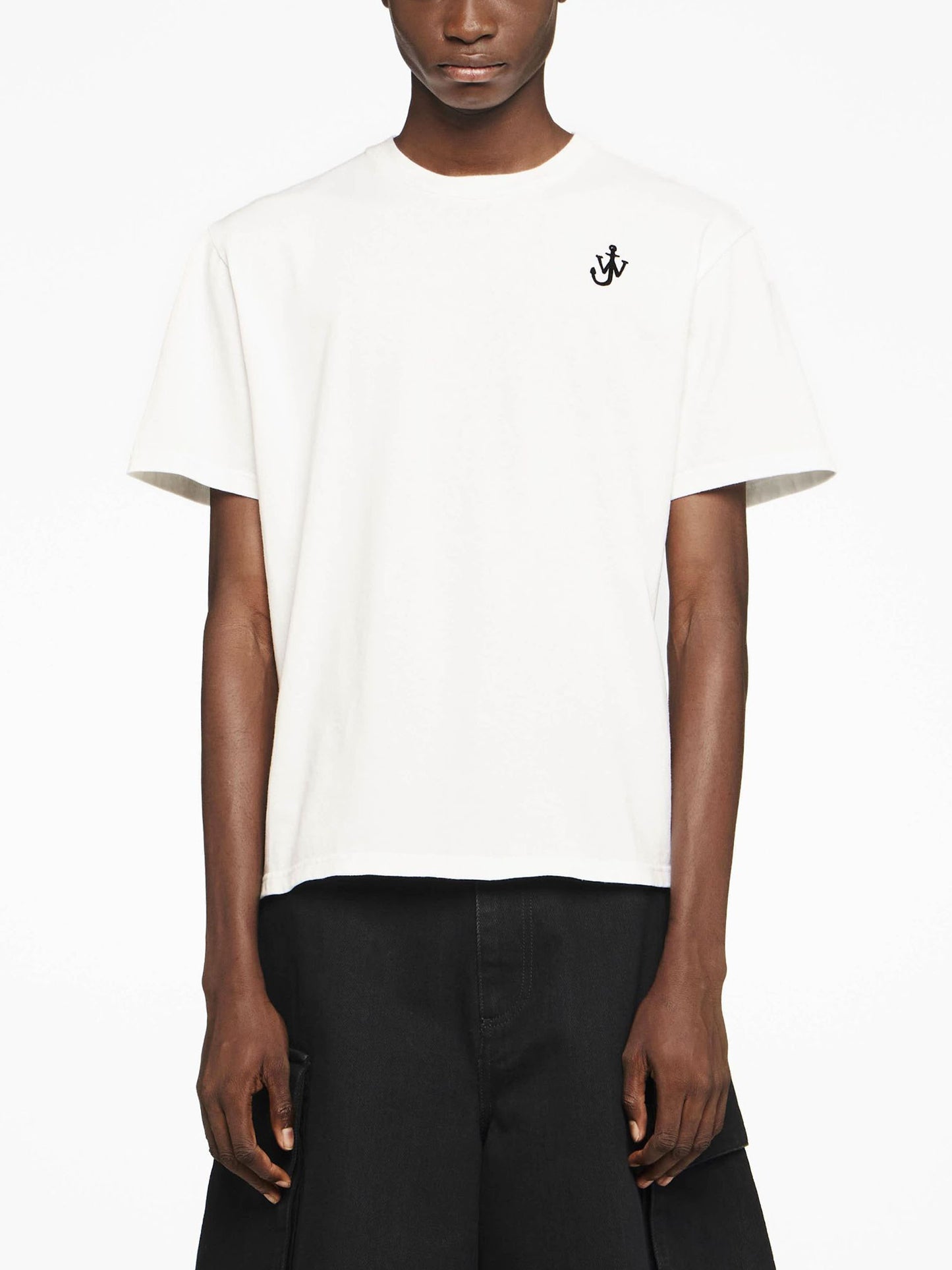 JW ANDERSON - T-Shirt mit Anker-Logo-Stickerei Weiss - White