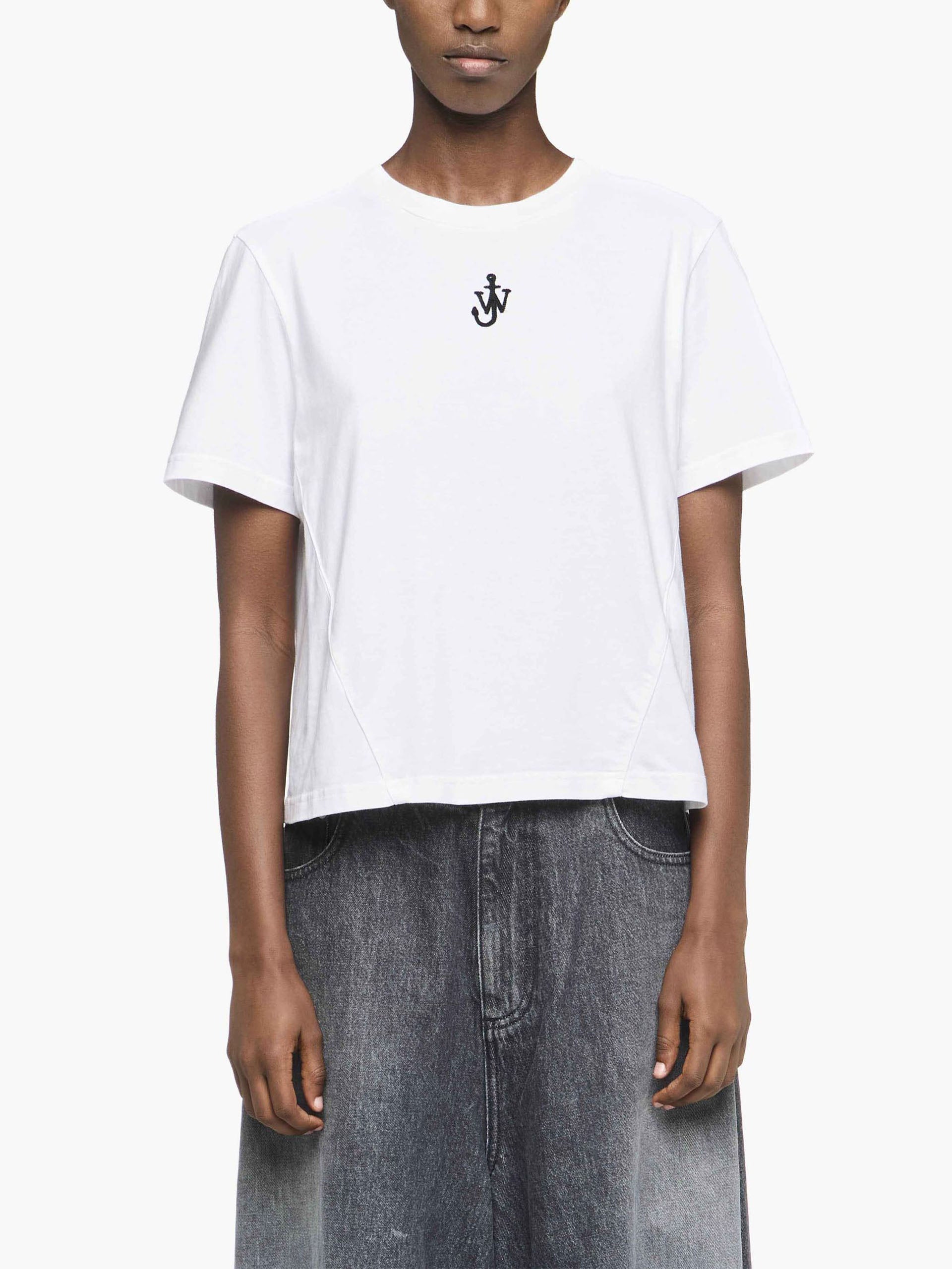 JW ANDERSON - Cropped-T-Shirt mit Anker-Logo für Damen Weiss - White