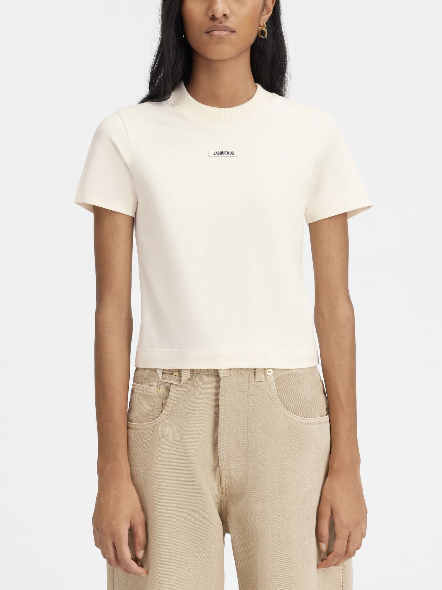 JACQUEMUS - Logo-T-Shirt Gros Grain für Damen Hellbeige - Light beige