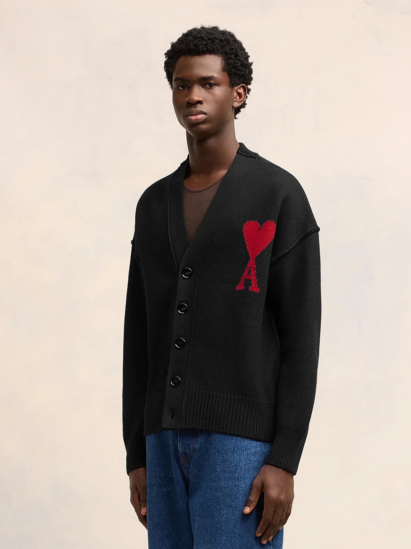 AMI PARIS - Cardigan mit Ami De Coeur Logo aus Wolle