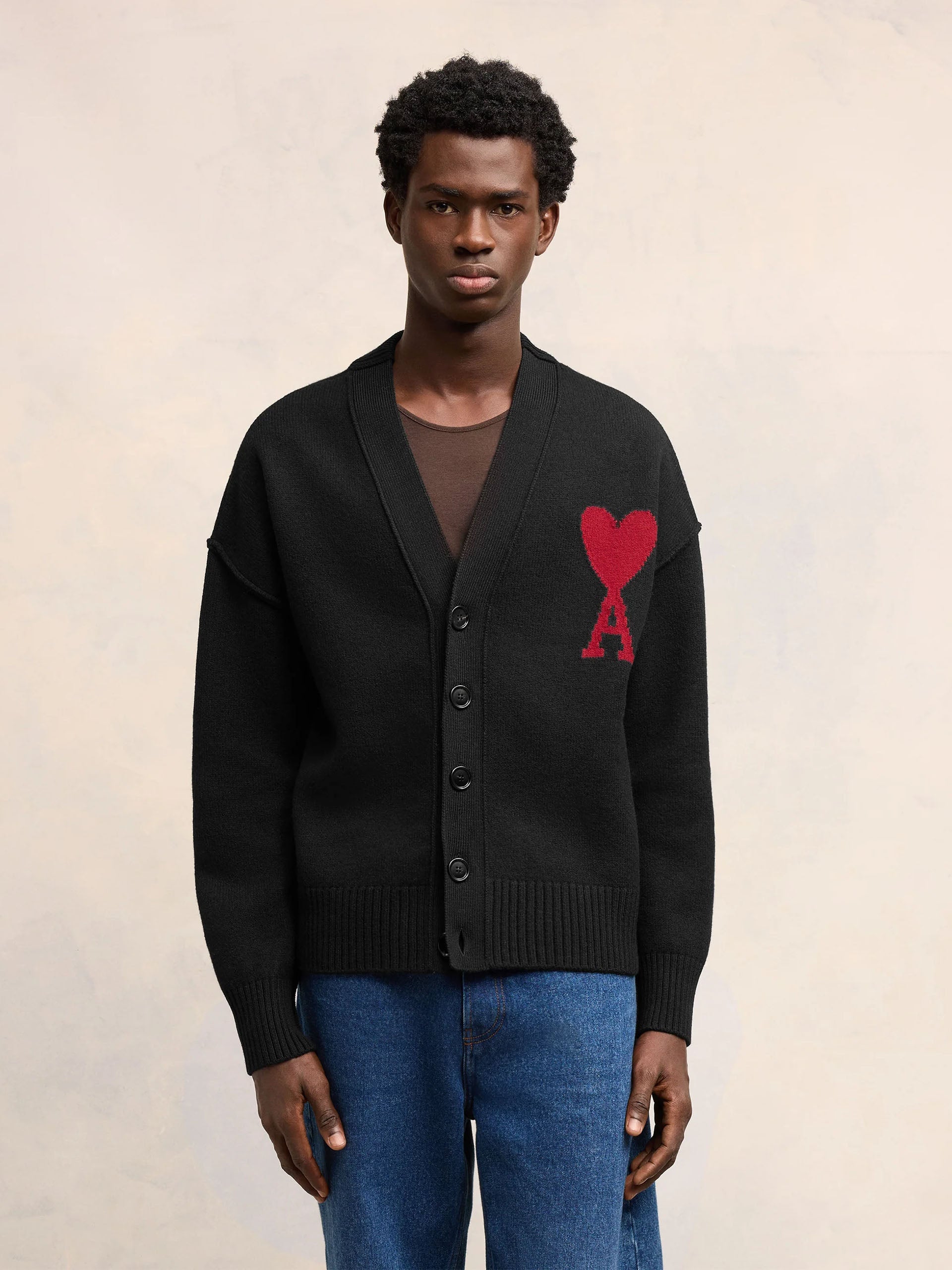 AMI PARIS - Cardigan mit Ami De Coeur Logo aus Wolle