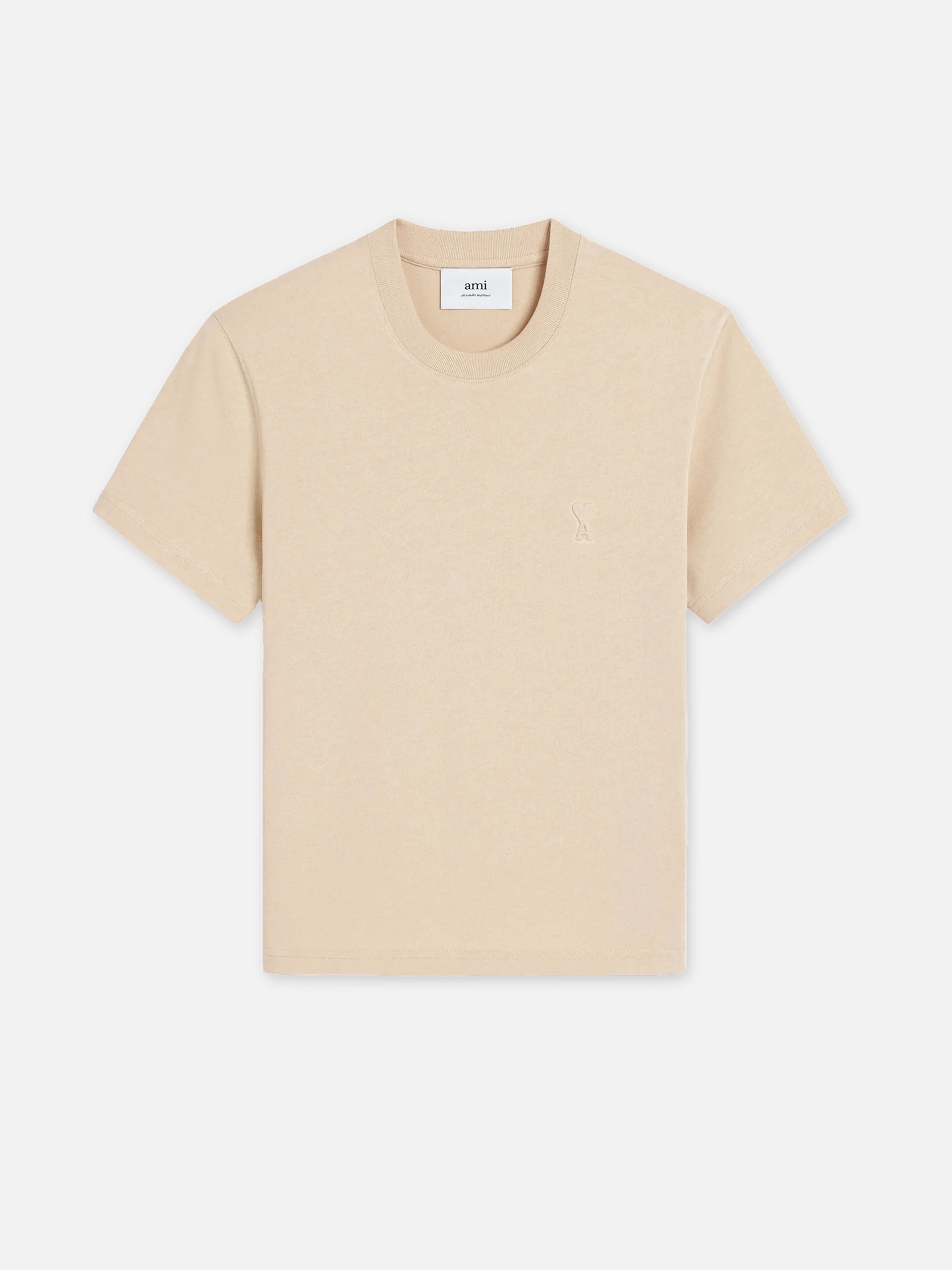 AMI PARIS - T-Shirt Ami De Coeur mit Logo-Prägung Beige