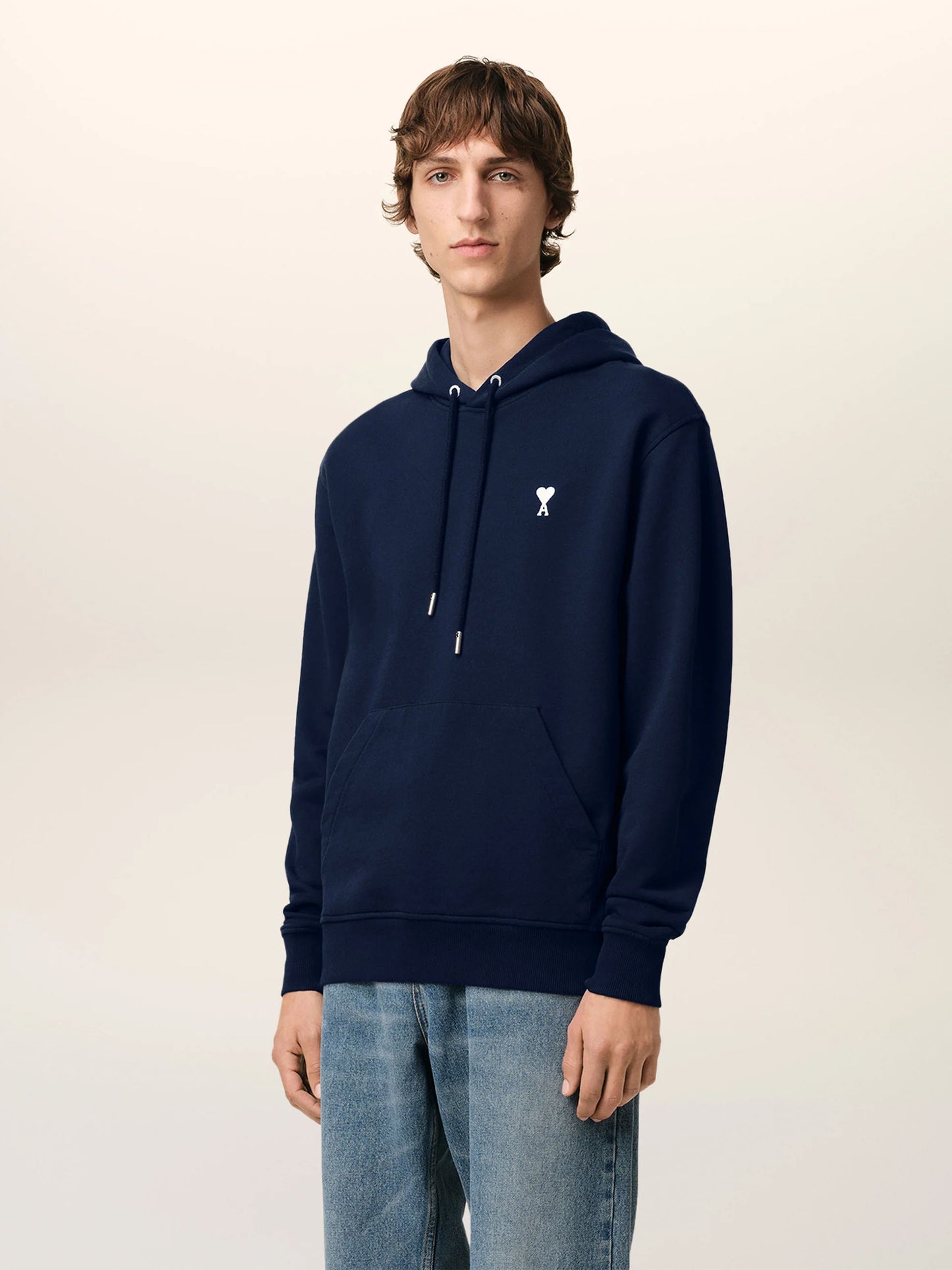 AMI PARIS - Hoodie Ami De Coeur mit weißem Logo Dunkelblau - Dark blue