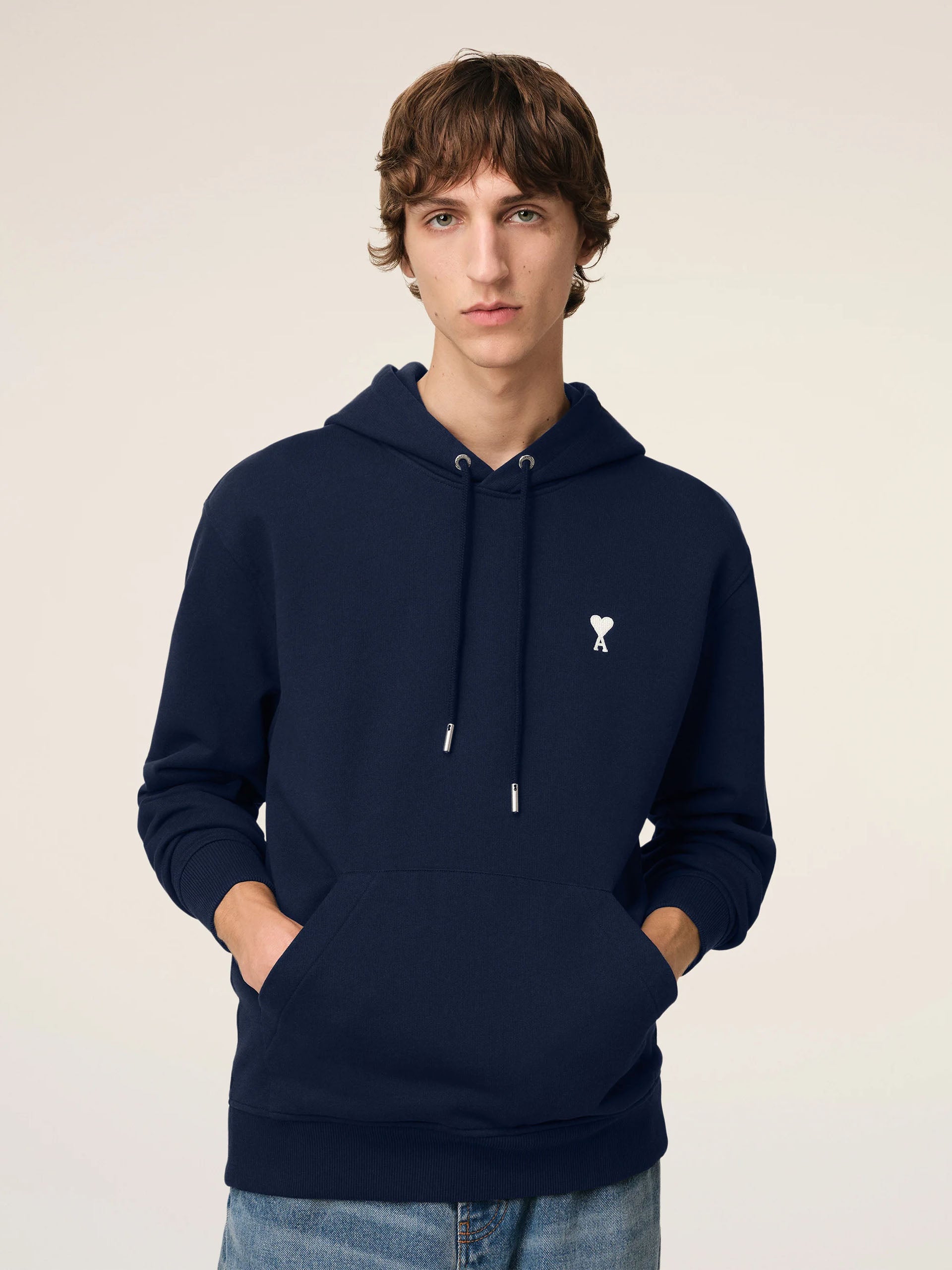 AMI PARIS - Hoodie Ami De Coeur mit weißem Logo Dunkelblau - Dark blue