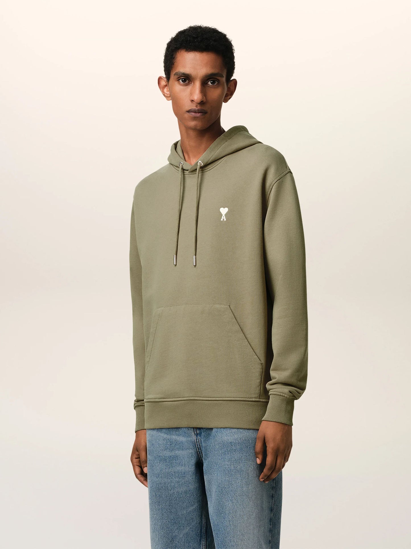 AMI PARIS - Hoodie Ami De Coeur mit weißem Logo Khaki