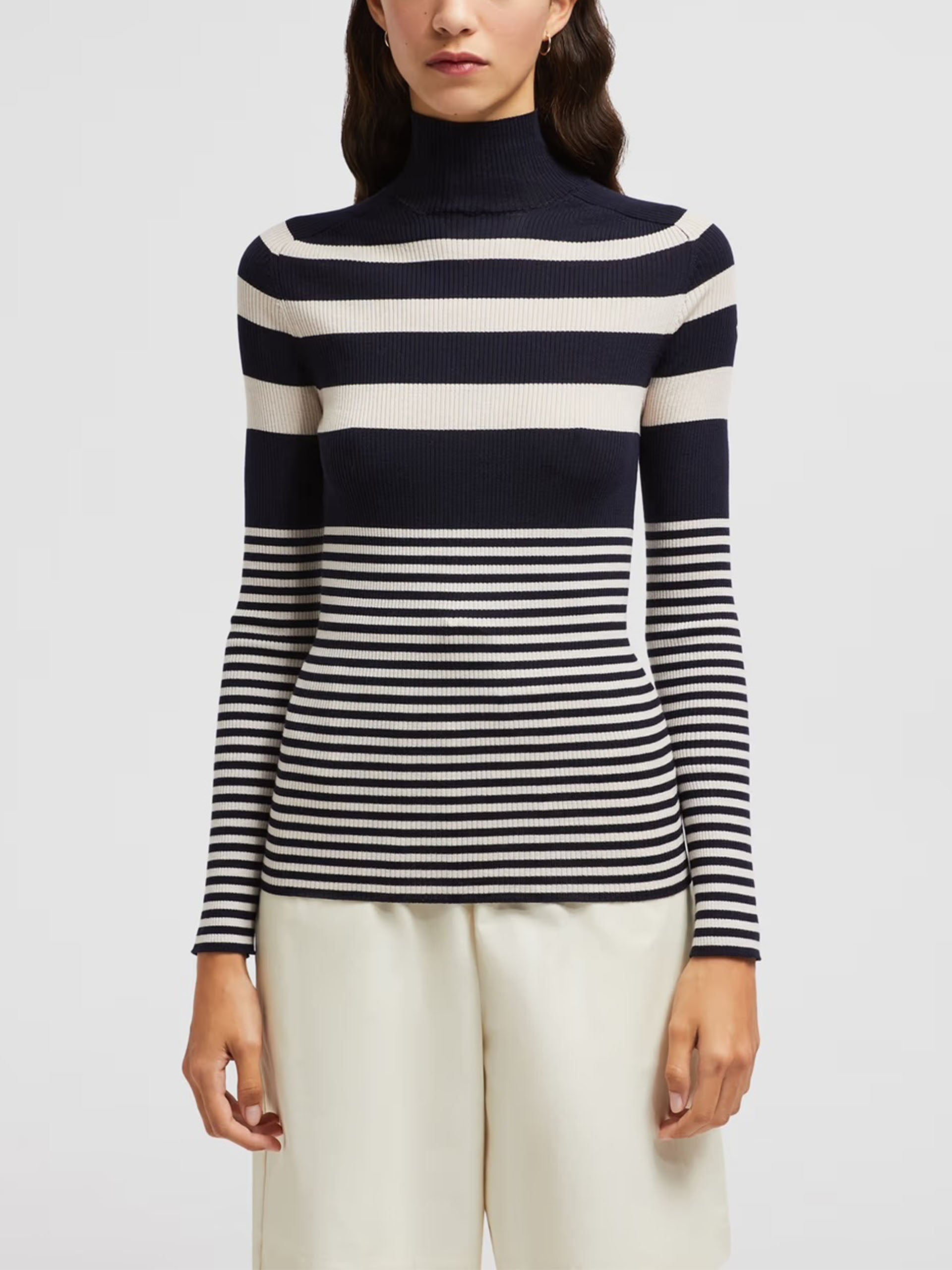 MONCLER - Gestreifter Rollkragenpullover für Damen