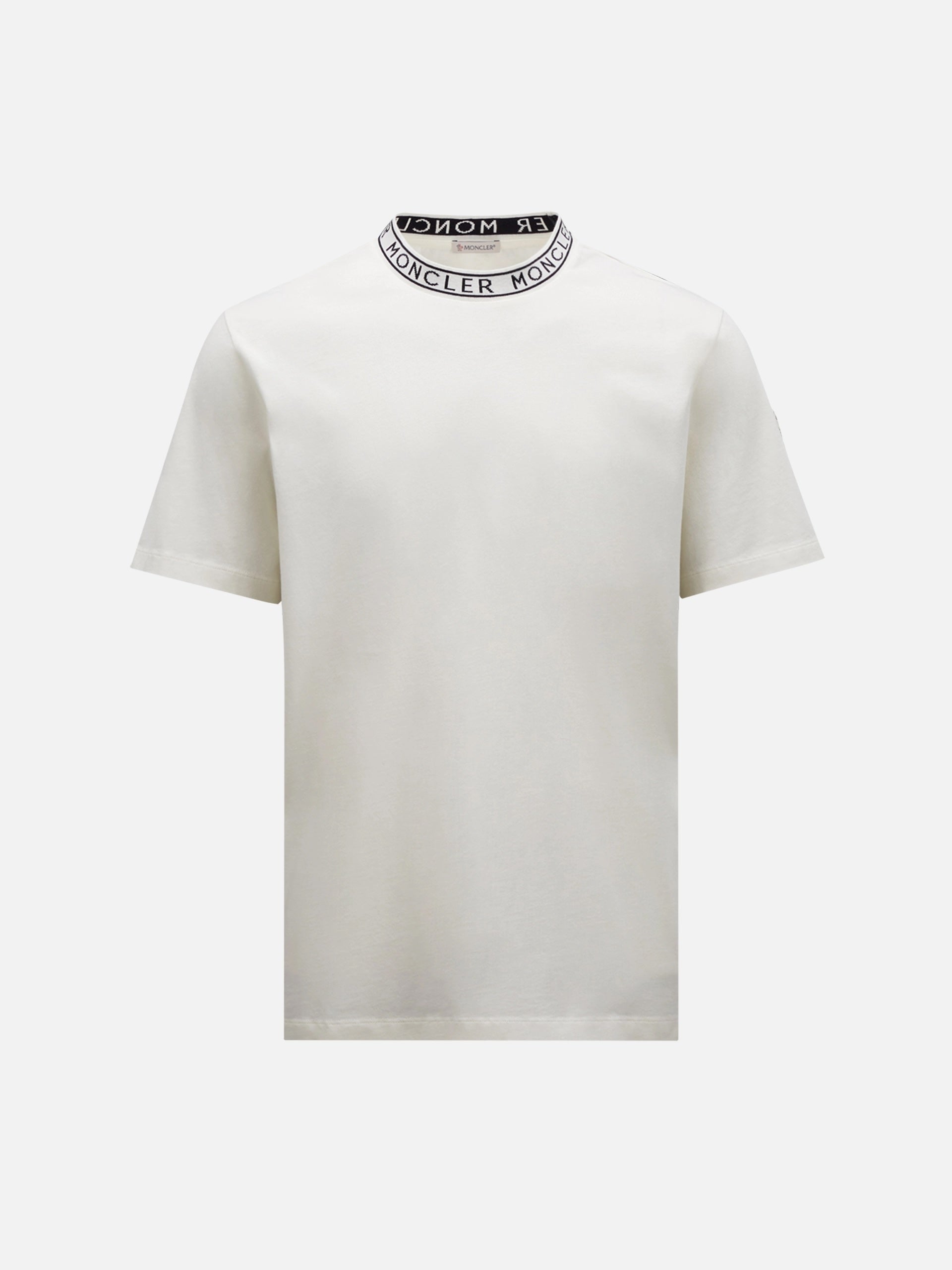 MONCLER - T-Shirt mit Logo-Kragen für Herren in Weiss - White