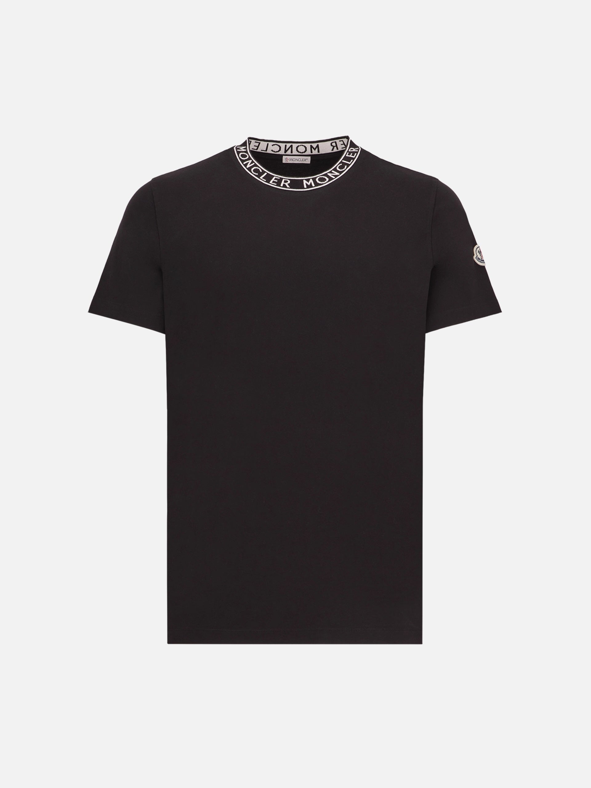 MONCLER - T-Shirt mit Logo-Kragen für Herren in Schwarz - Black