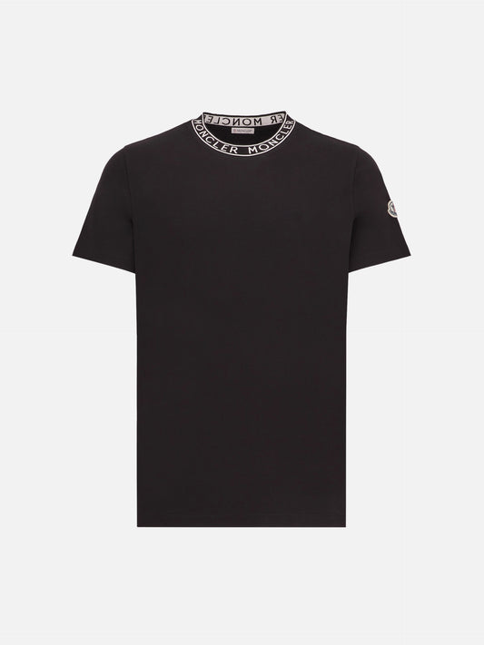 MONCLER - T-Shirt mit Logo-Kragen für Herren in Schwarz - Black