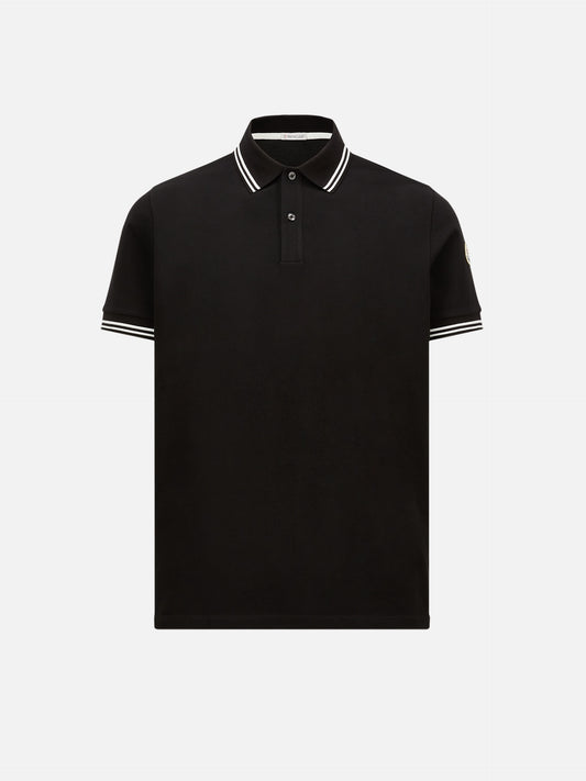 MONCLER - Poloshirt mit Logo-Aufnäher für Herren in Schwarz - Black