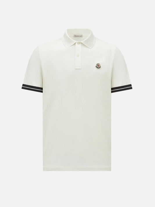 MONCLER - Poloshirt mit Logo-Aufnäher für Herren in Weiss - White