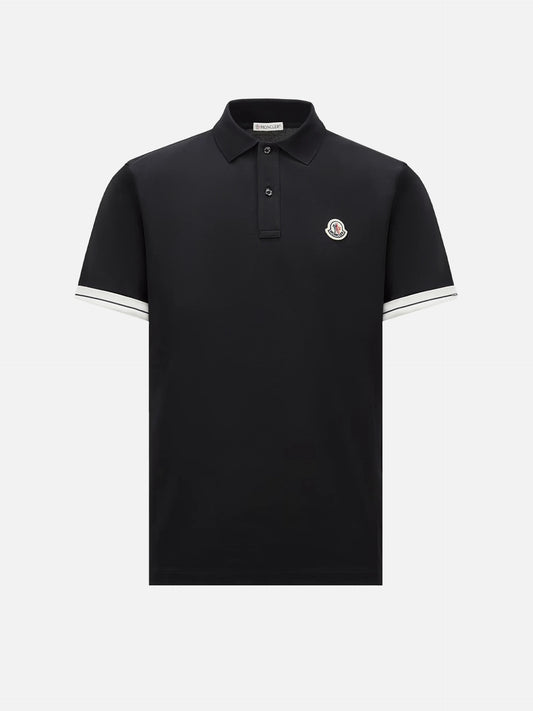 MONCLER - Poloshirt mit Logo-Aufnäher für Herren in Schwarz - Black