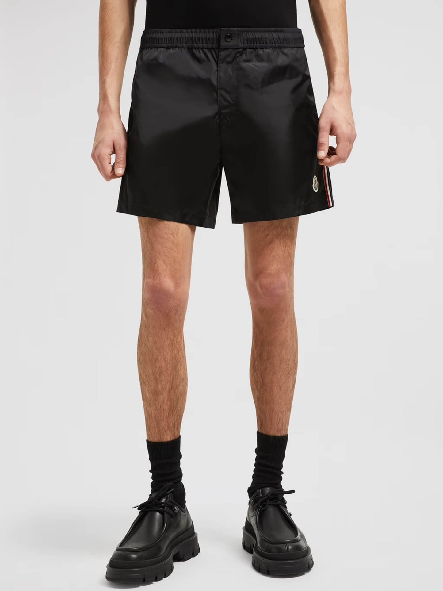 MONCLER - Badehose mit Logo-Aufnäher für Herren in Schwarz - Black