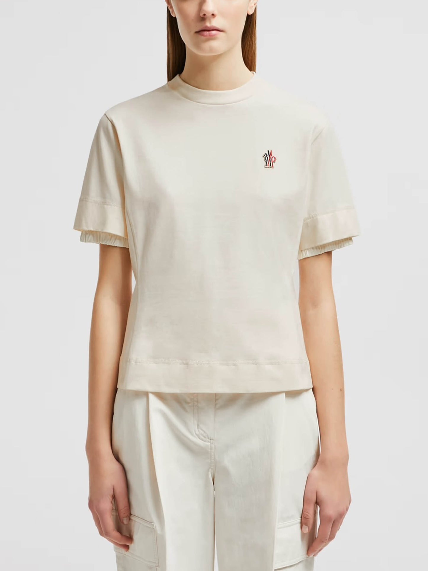 MONCLER GRENOBLE - T-Shirt mit Logo-Aufnäher für Damen