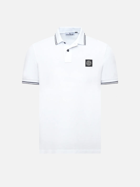 STONE ISLAND - Poloshirt mit Kompass-Logo für Herren in Weiss - White