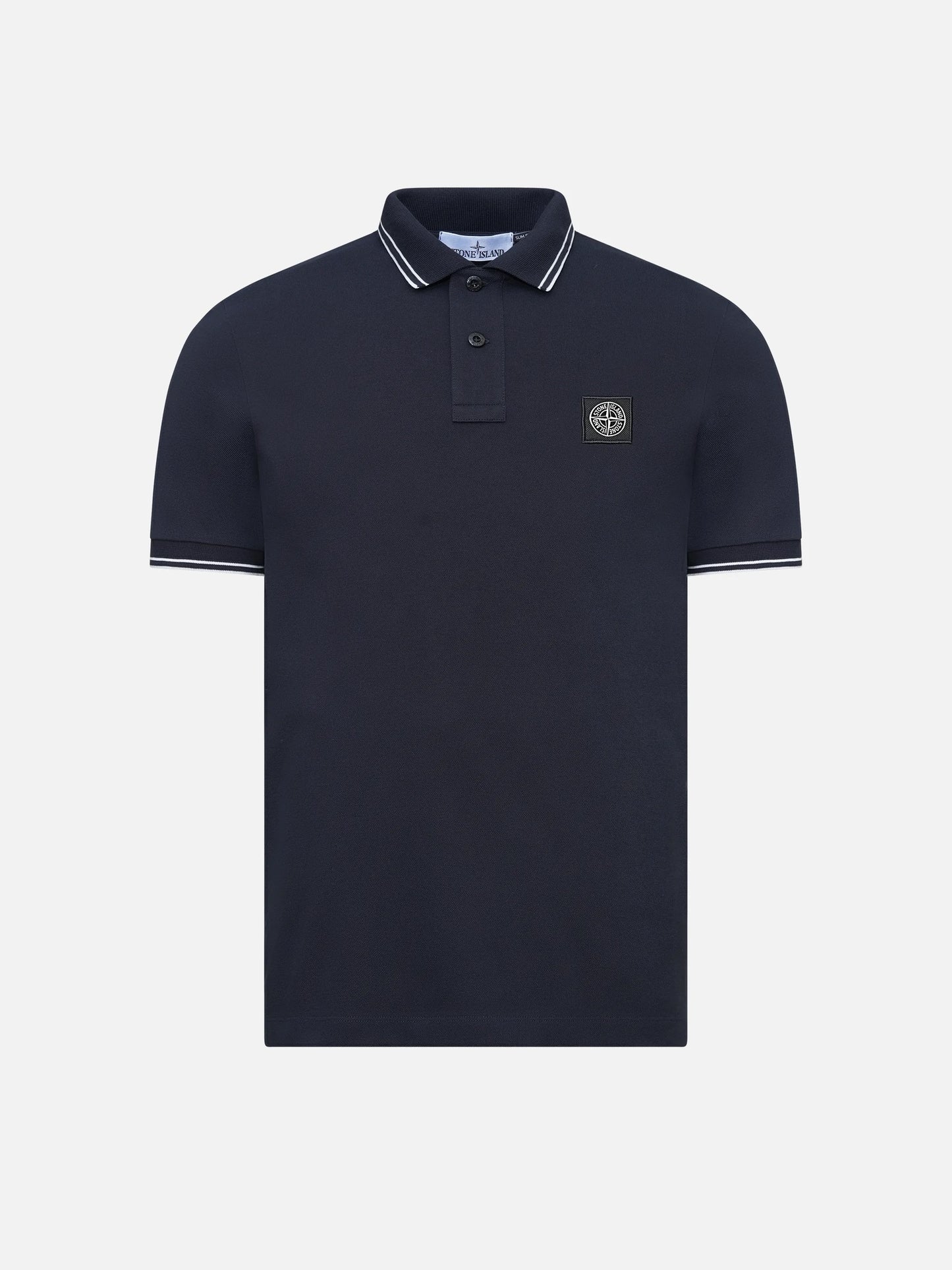 STONE ISLAND - Poloshirt mit Logo-Patch für Herren in Navy Blau - Navy blue