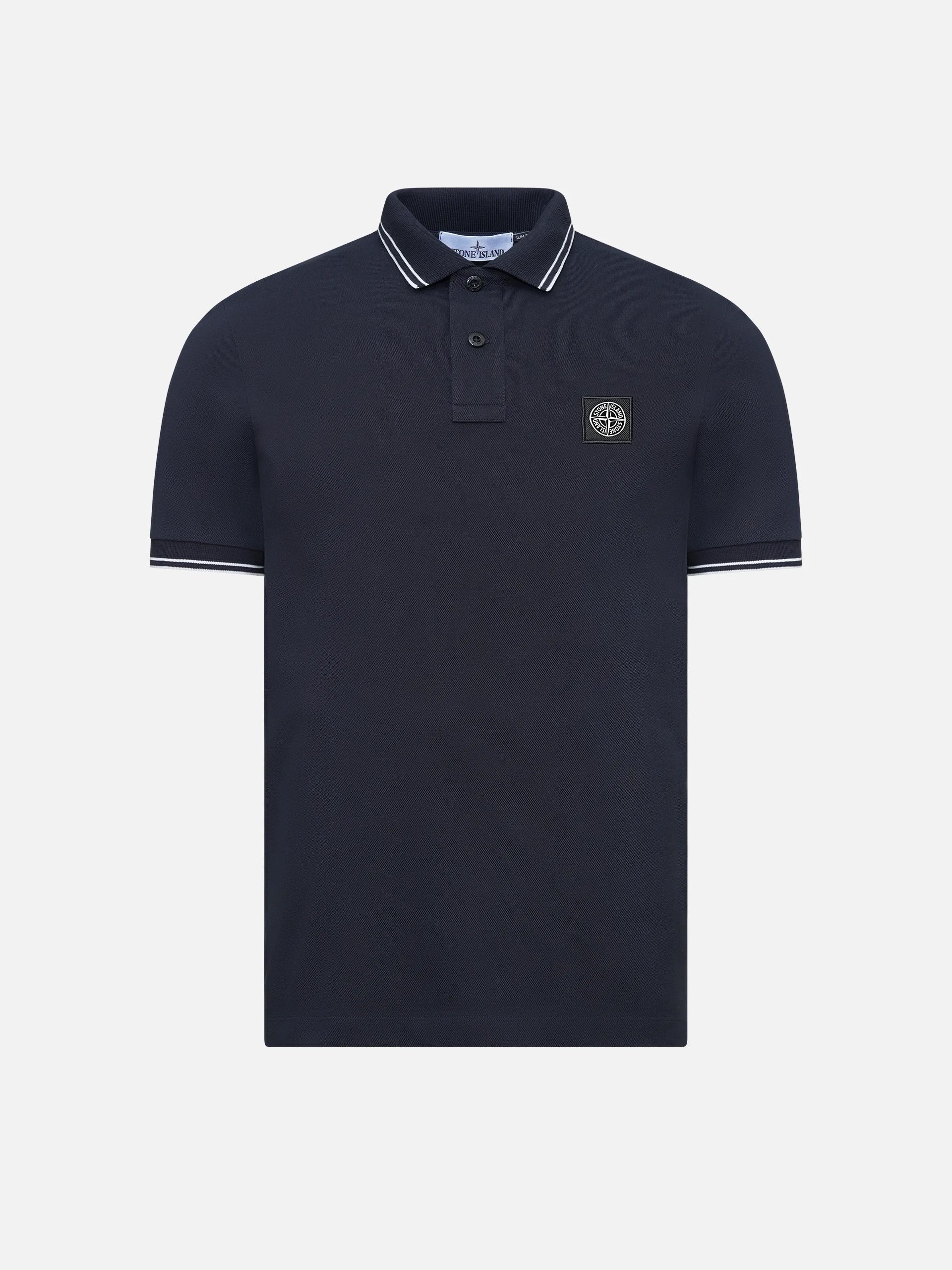 STONE ISLAND - Poloshirt mit Logo-Patch für Herren in Navy Blau - Navy blue