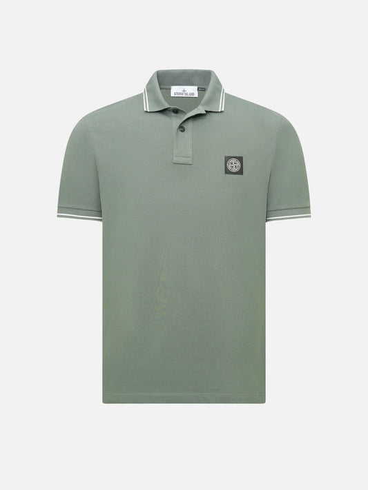 STONE ISLAND - Poloshirt mit Kompass-Logo für Herren in Salbeigrün - Sage green