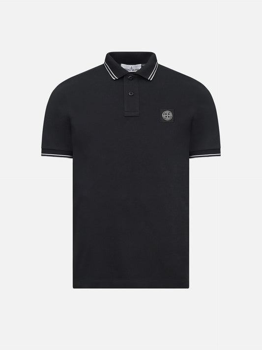 STONE ISLAND - Poloshirt mit Kompass-Logo für Herren in Schwarz - Black