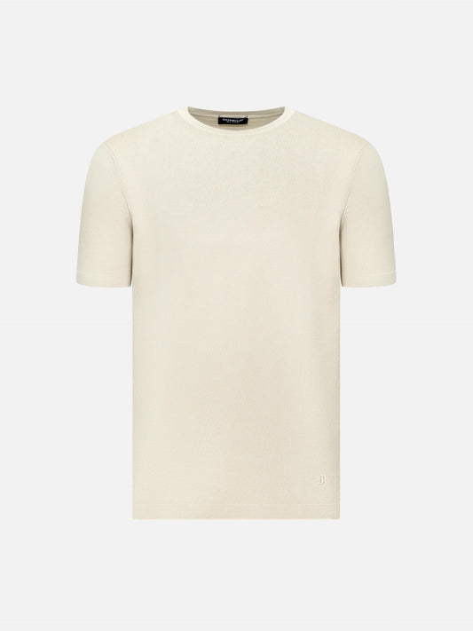 DONDUP - Gestricktes T-Shirt für Herren in Creme Beige - Cream Beige