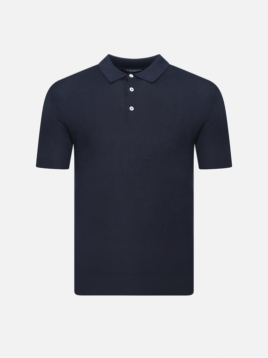 DONDUP - Strick-Poloshirt aus Seidengemisch für Herren in Dunkelblau - Dark blue